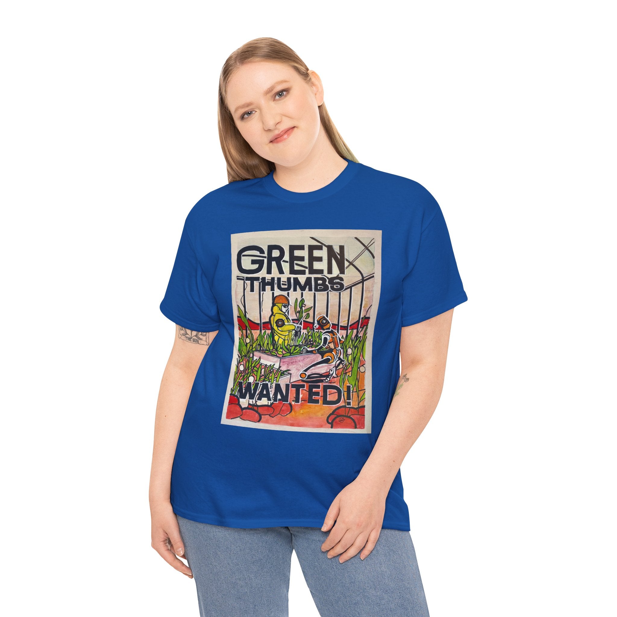 Martian Green Thumbs Unisex Heavy Cotton Tee