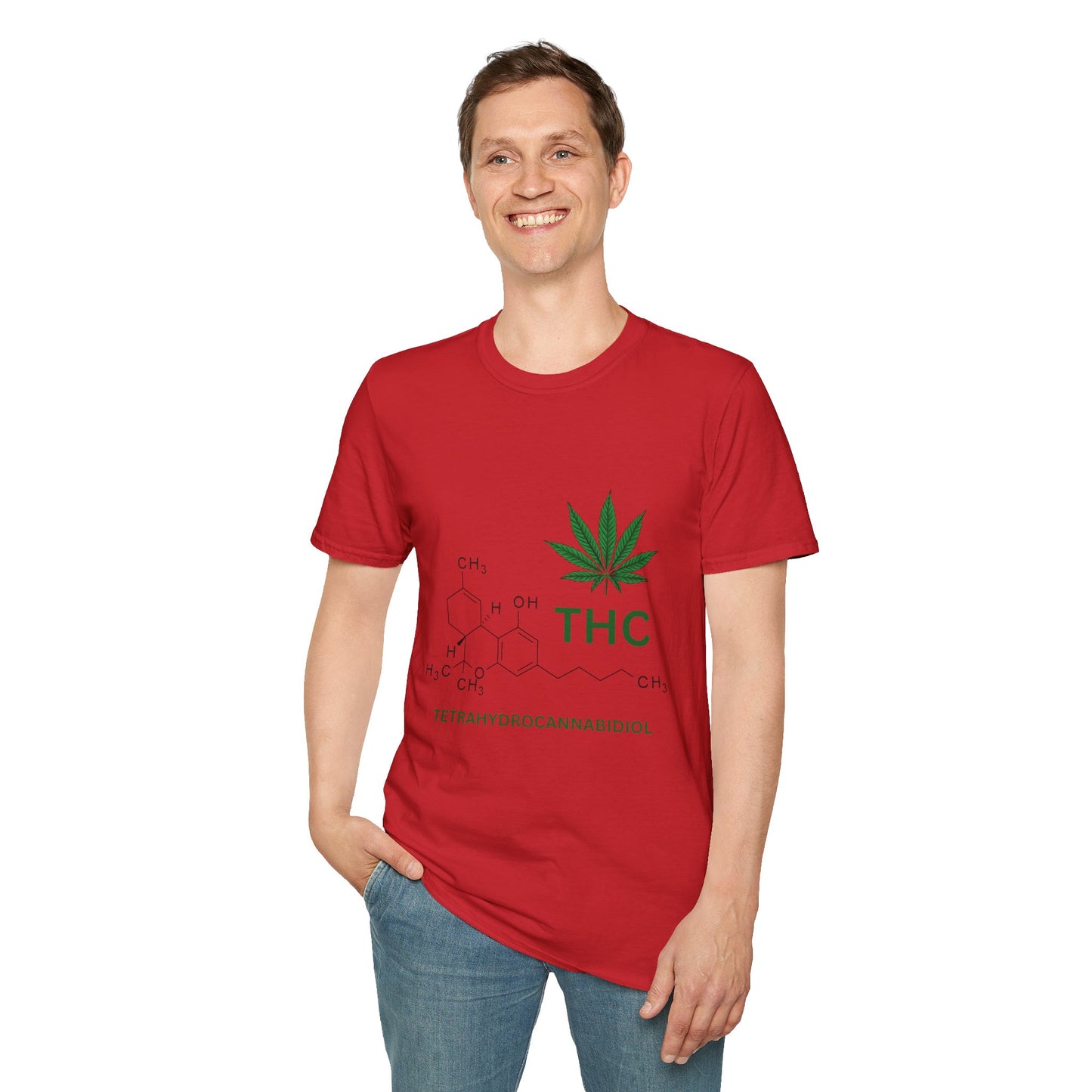 THC Molecule Unisex Softstyle T-Shirt