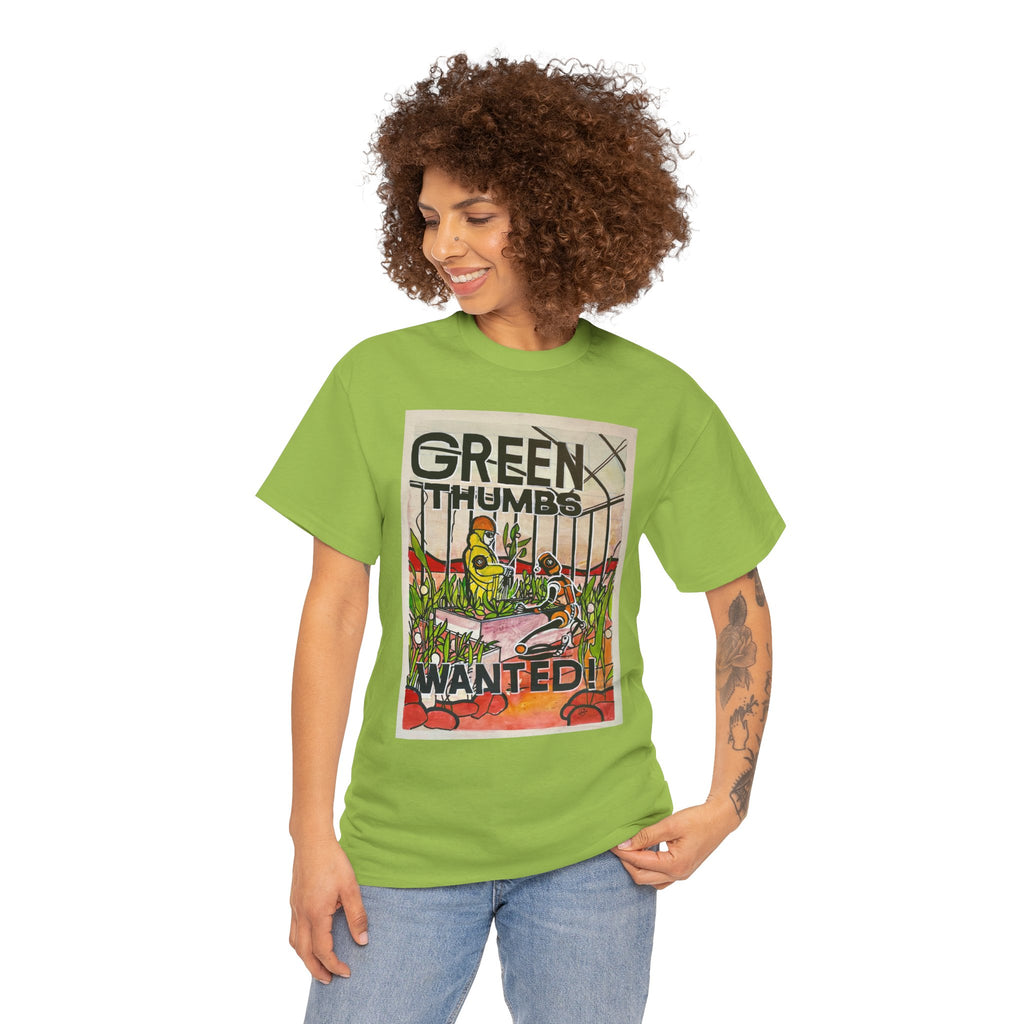 Martian Green Thumbs Unisex Heavy Cotton Tee