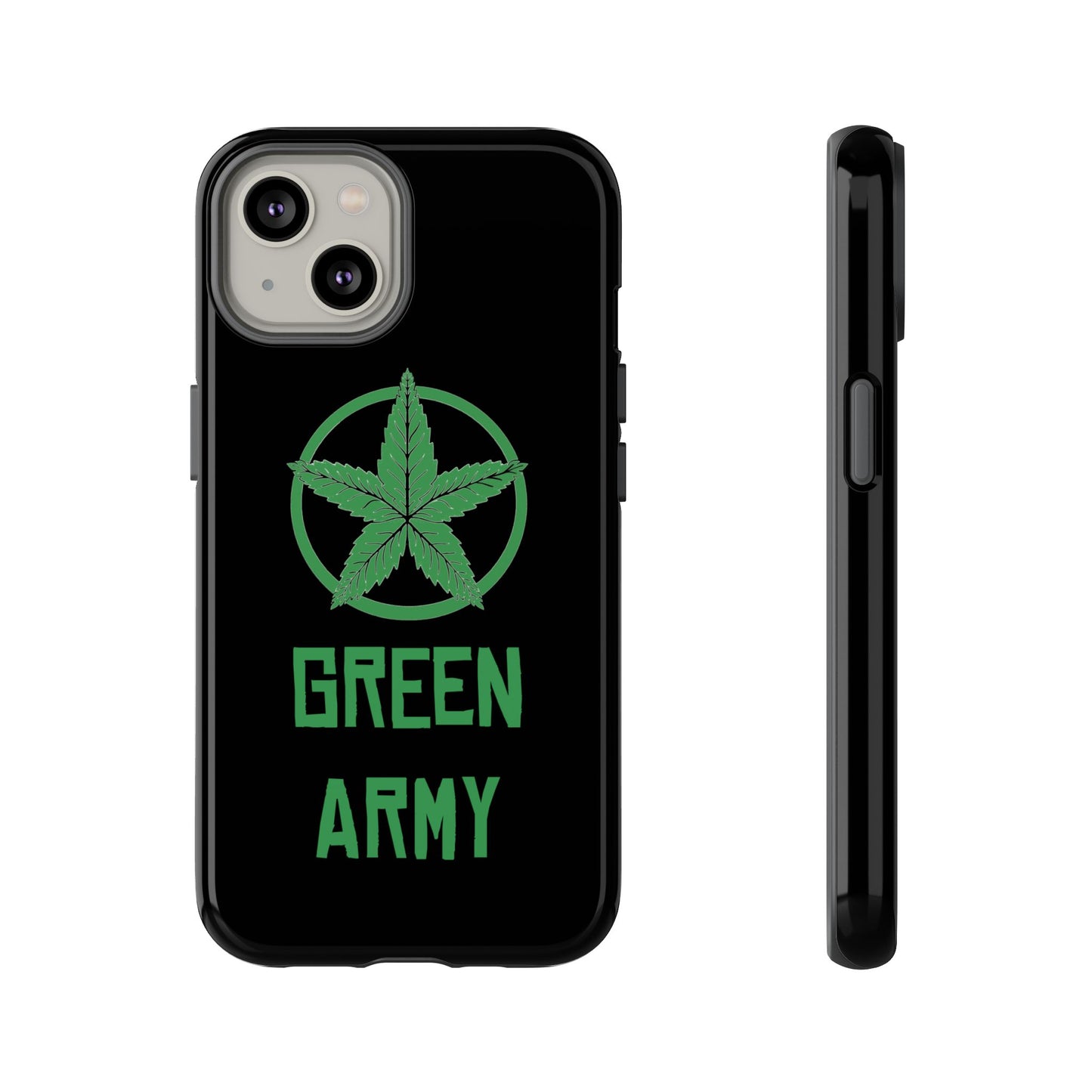 Black Full Green Army Star Leaf Tough Cases