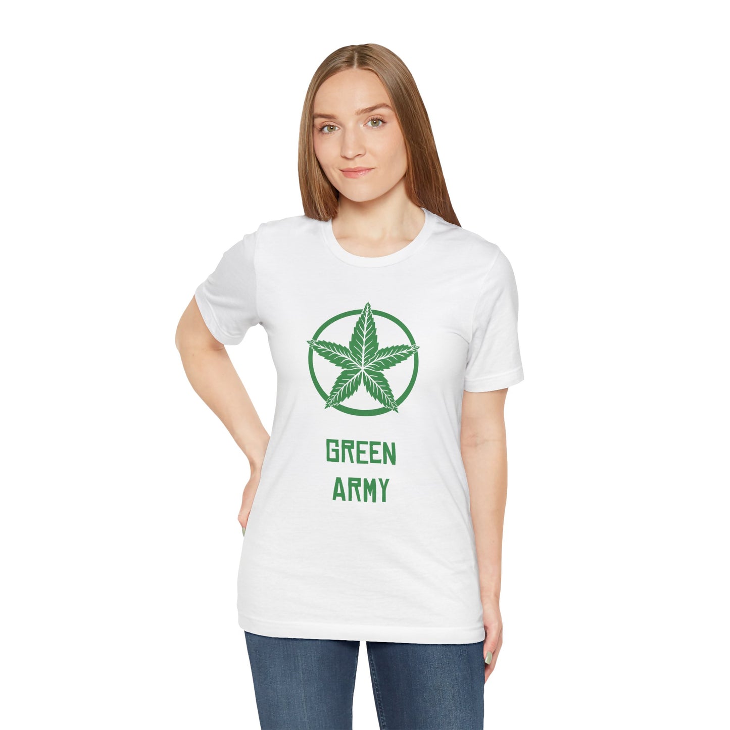 Green Army Star Unisex Jersey Short Sleeve Tee