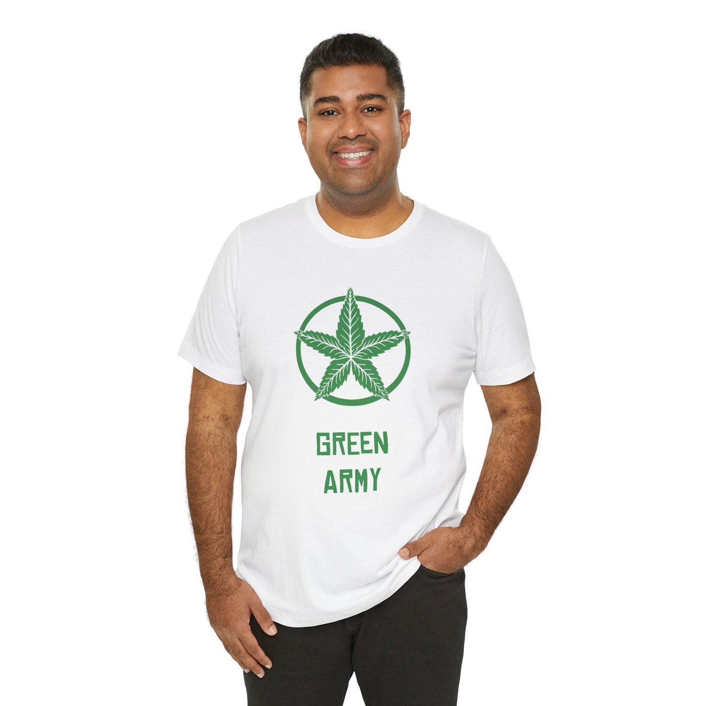 Green Army Star Unisex Jersey Short Sleeve Tee