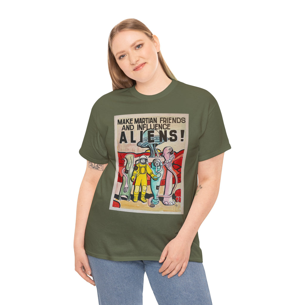 Mars Aliens Unisex Heavy Cotton Tee