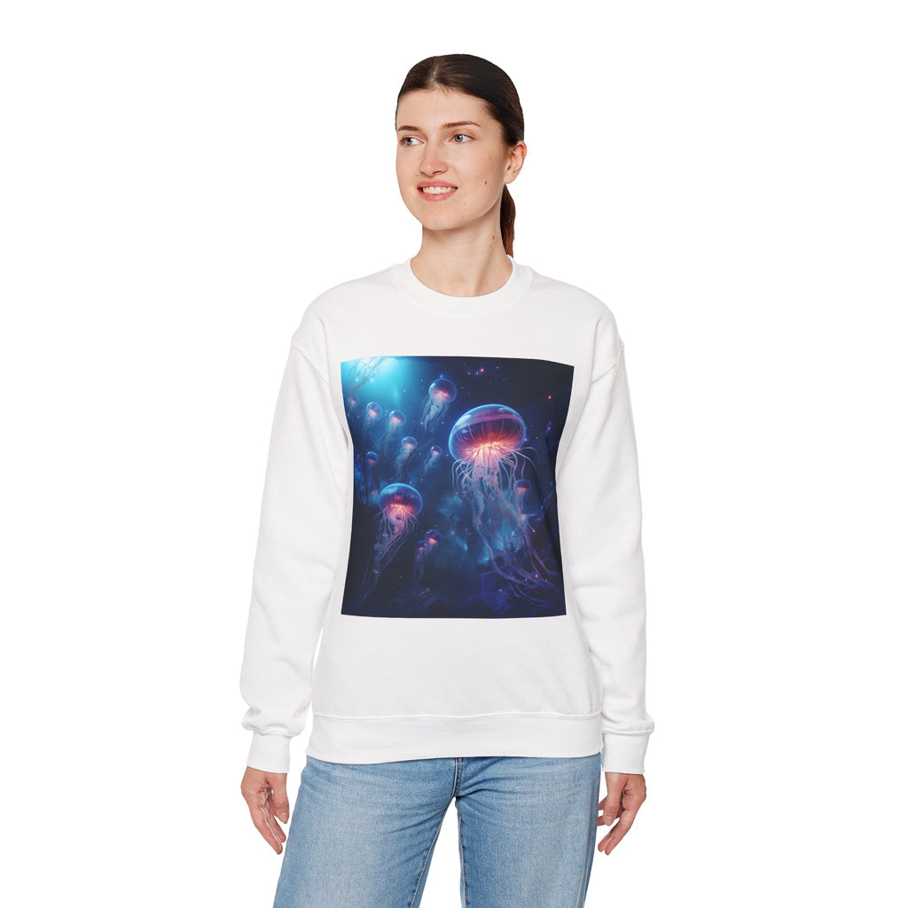 Jellyfish in Space Unisex Heavy Blend Crewneck Sweatshirt