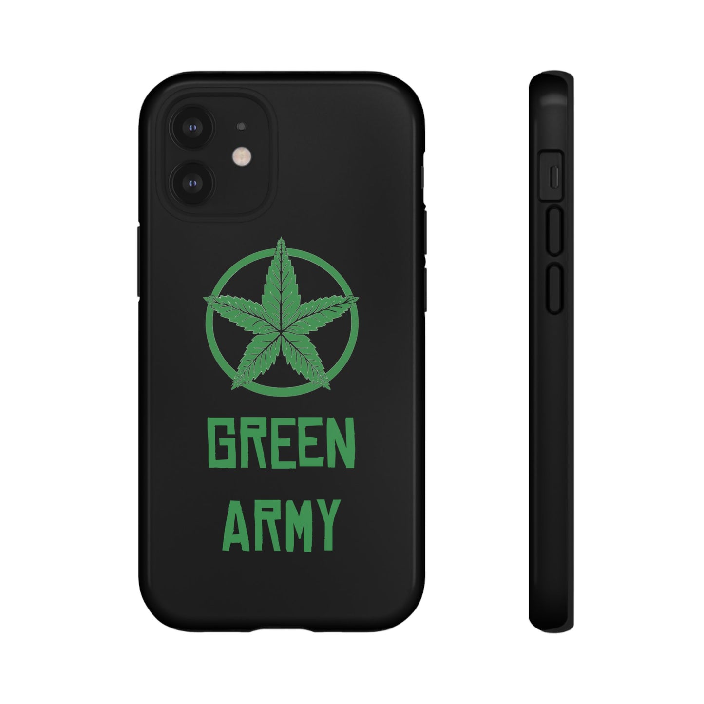 Black Full Green Army Star Leaf Tough Cases