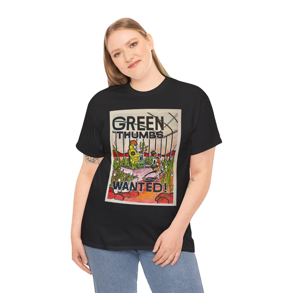 Martian Green Thumbs Unisex Heavy Cotton Tee