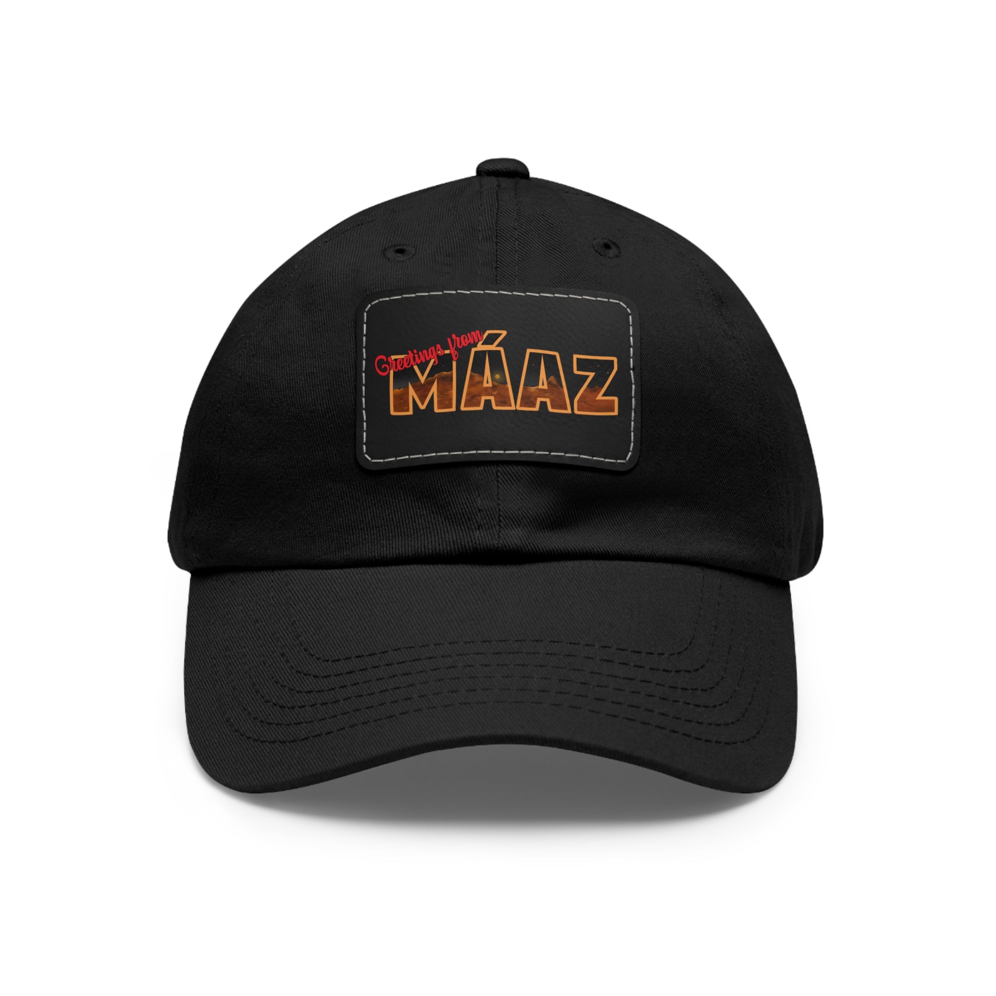 Greetings from Máaz Dad Hat with Leather Patch (Rectangle)
