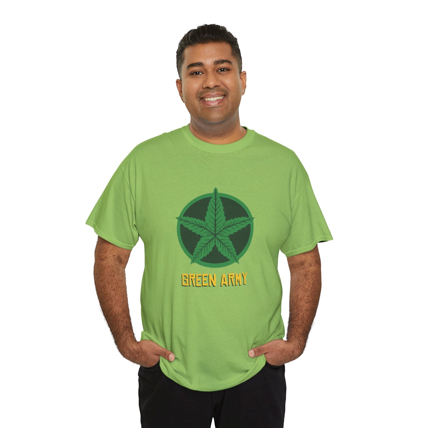 Green Army Star Logo Unisex Heavy Cotton Tee