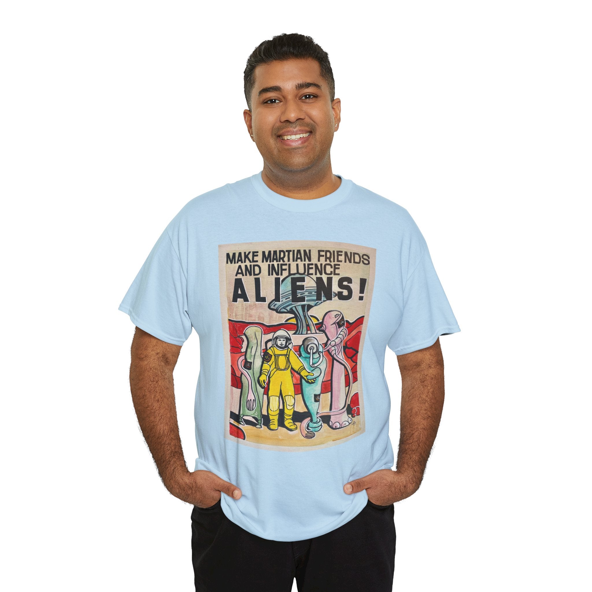 Mars Aliens Unisex Heavy Cotton Tee