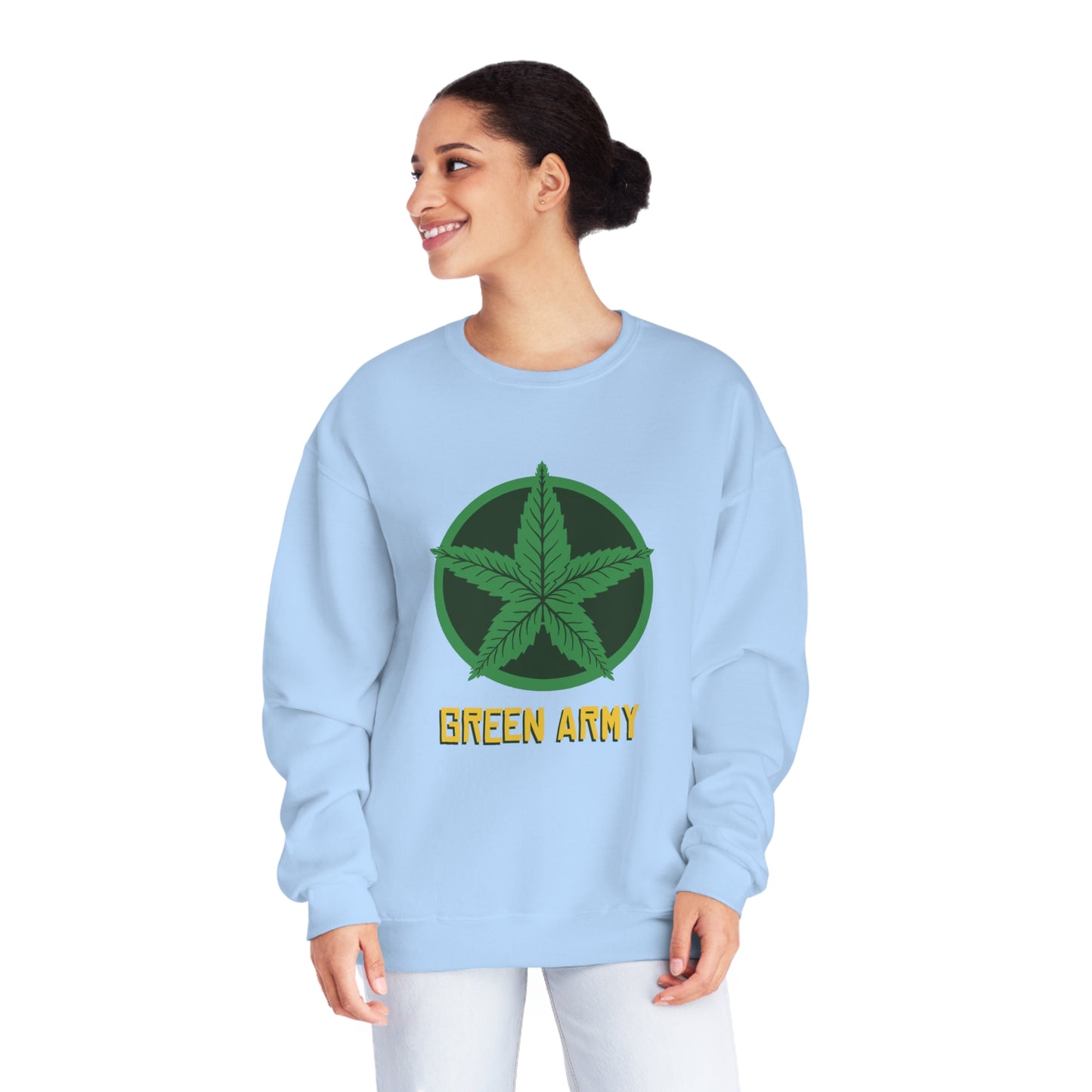 Green Army Star Logo Unisex NuBlend Crewneck Sweatshirt