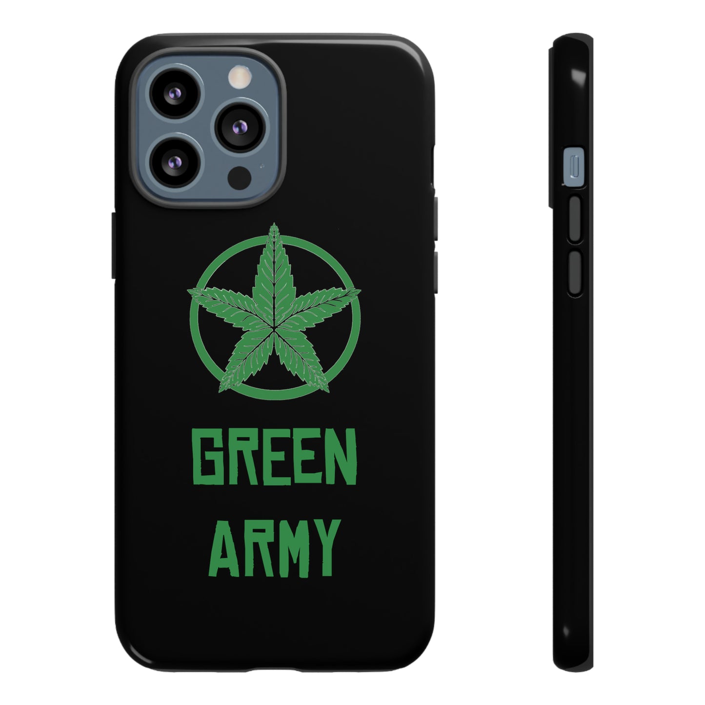 Black Full Green Army Star Leaf Tough Cases