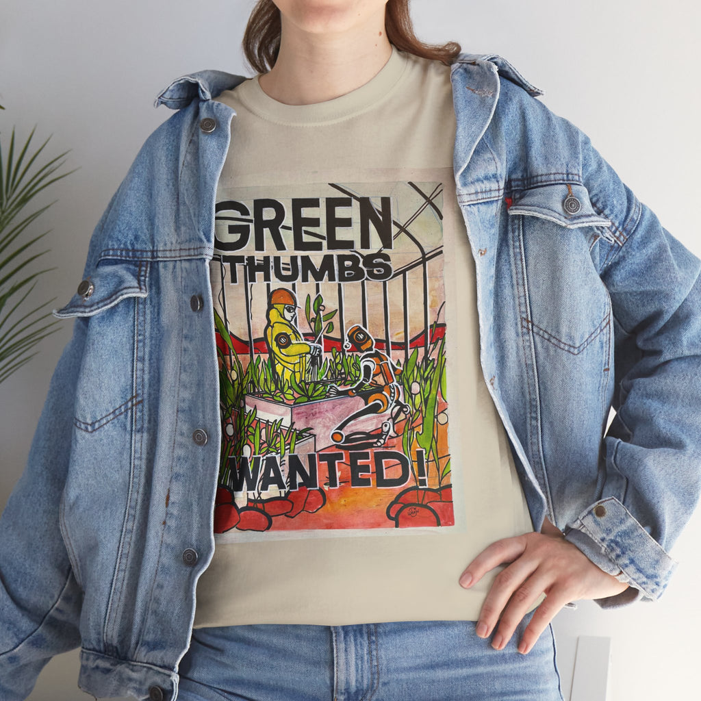 Martian Green Thumbs Unisex Heavy Cotton Tee