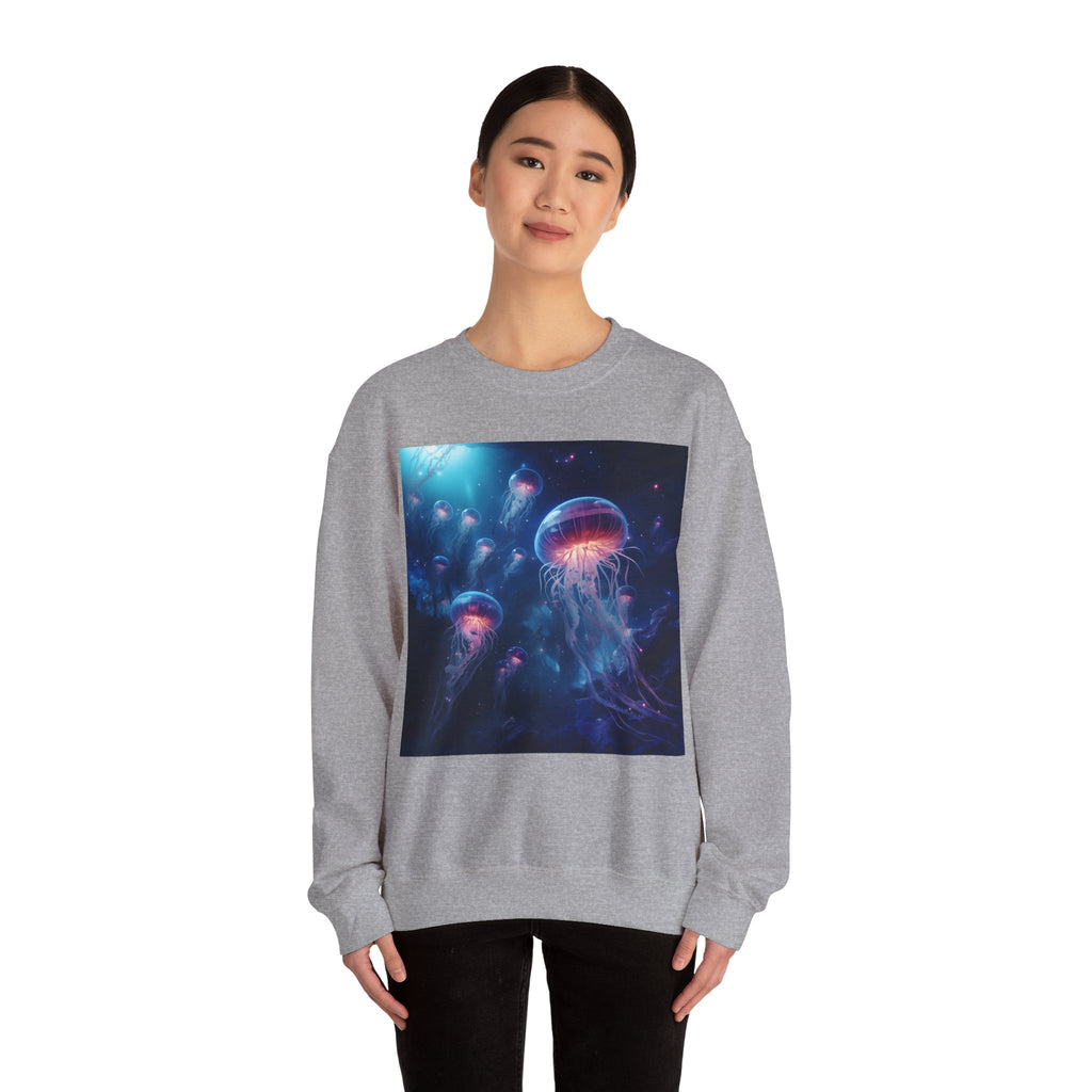 Jellyfish in Space Unisex Heavy Blend Crewneck Sweatshirt