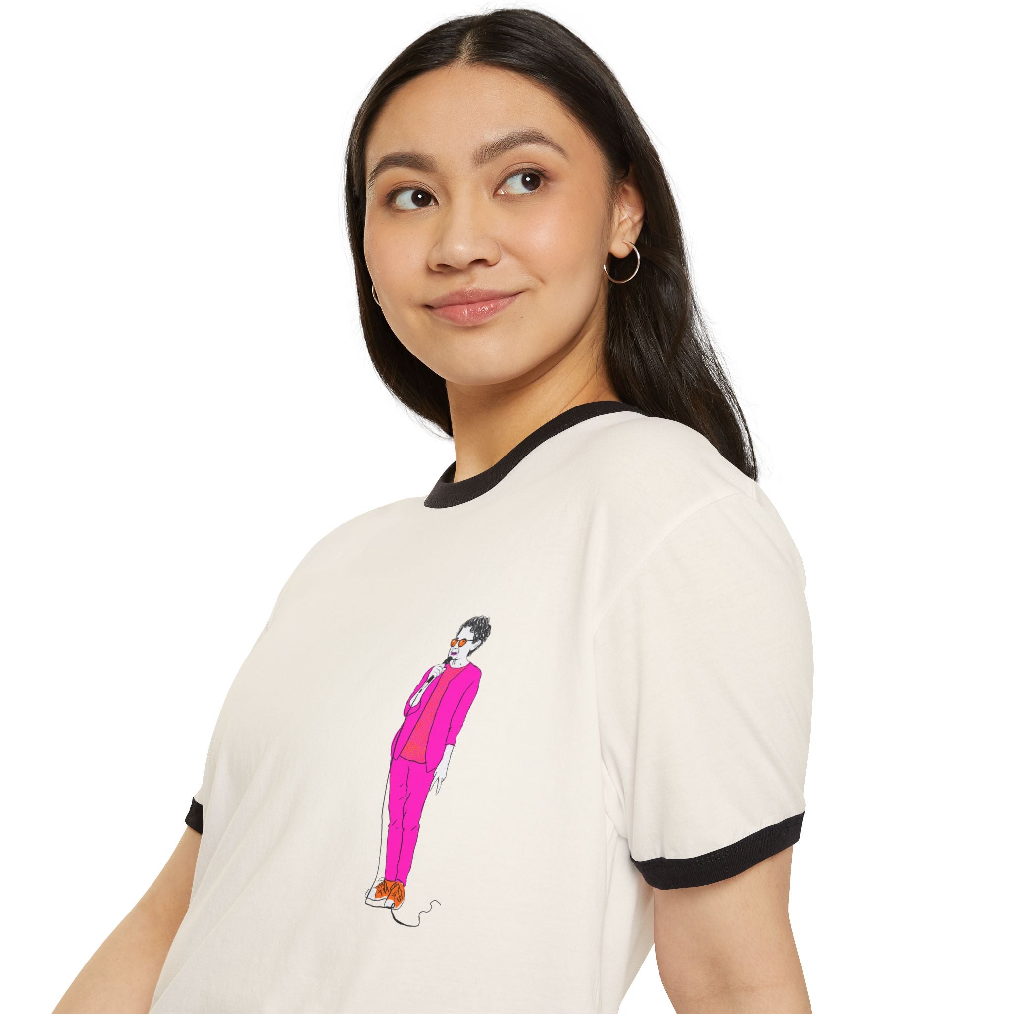 Draw and Guffaw Loren K Little Old Lesbian Unisex Cotton Ringer T-Shirt