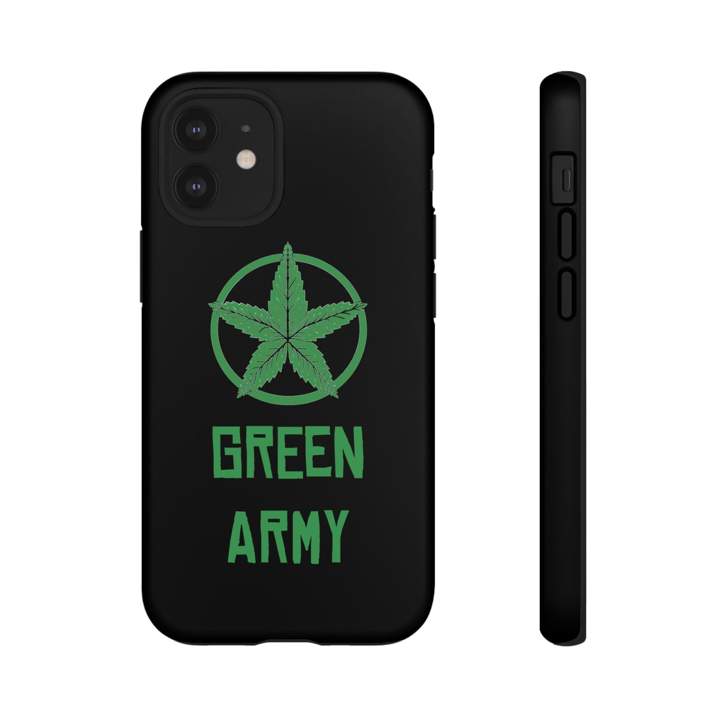 Black Full Green Army Star Leaf Tough Cases