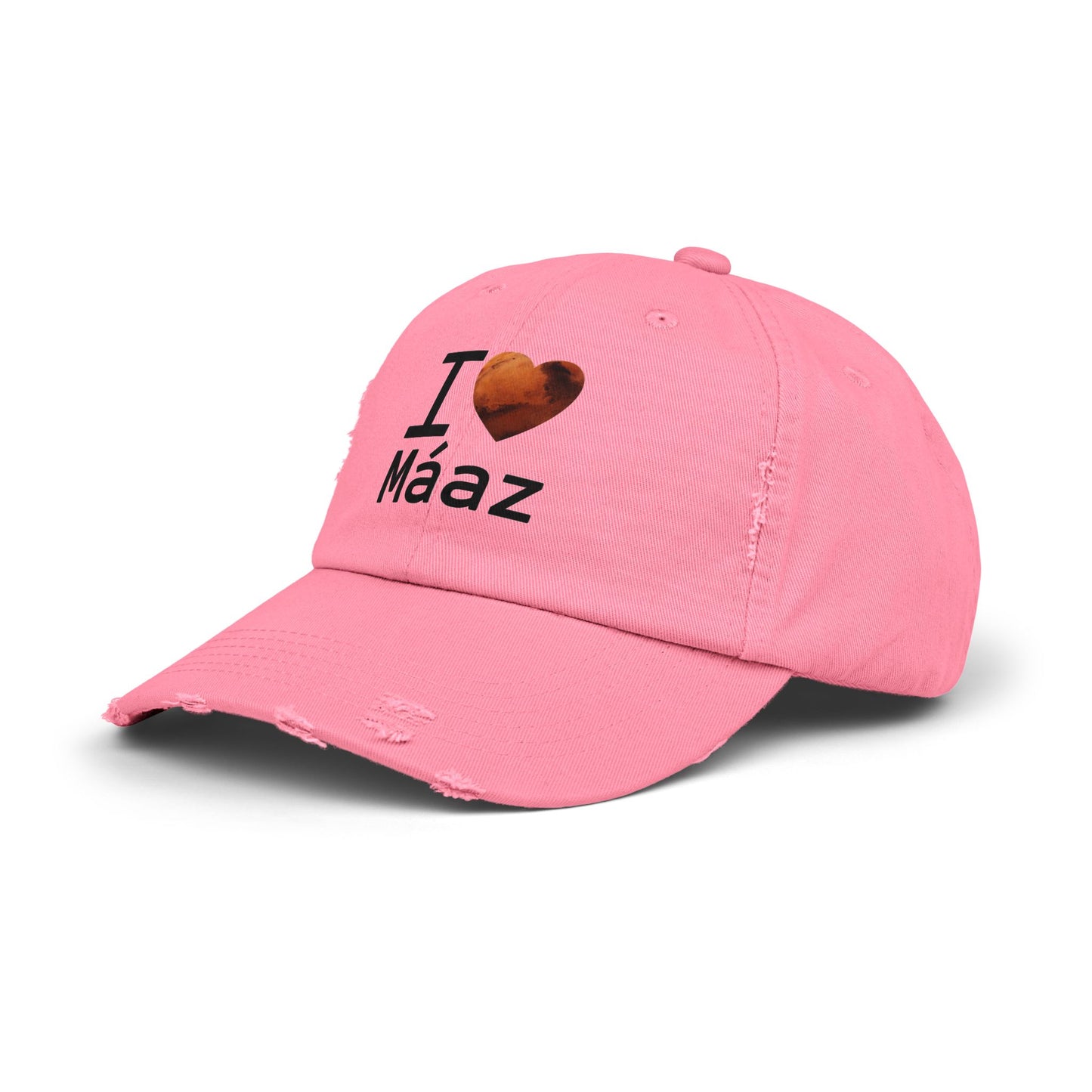 I Love Mars Unisex Distressed Cap