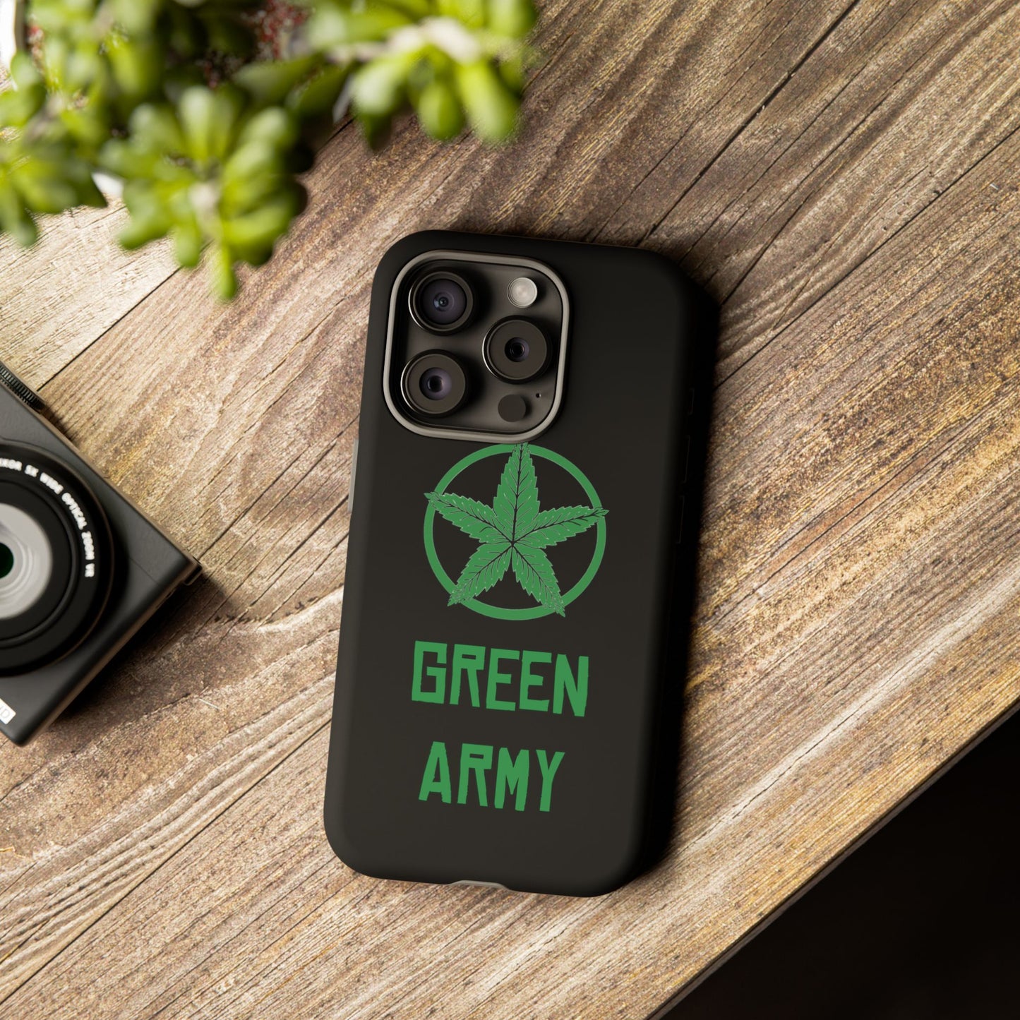 Black Full Green Army Star Leaf Tough Cases