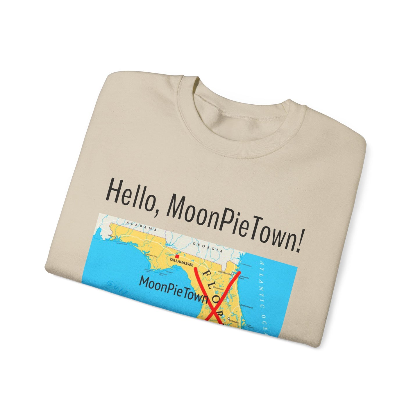 Hello MoonPieTown! Unisex Crewneck Sweatshirt - Cozy Casual Wear for Travel Lovers