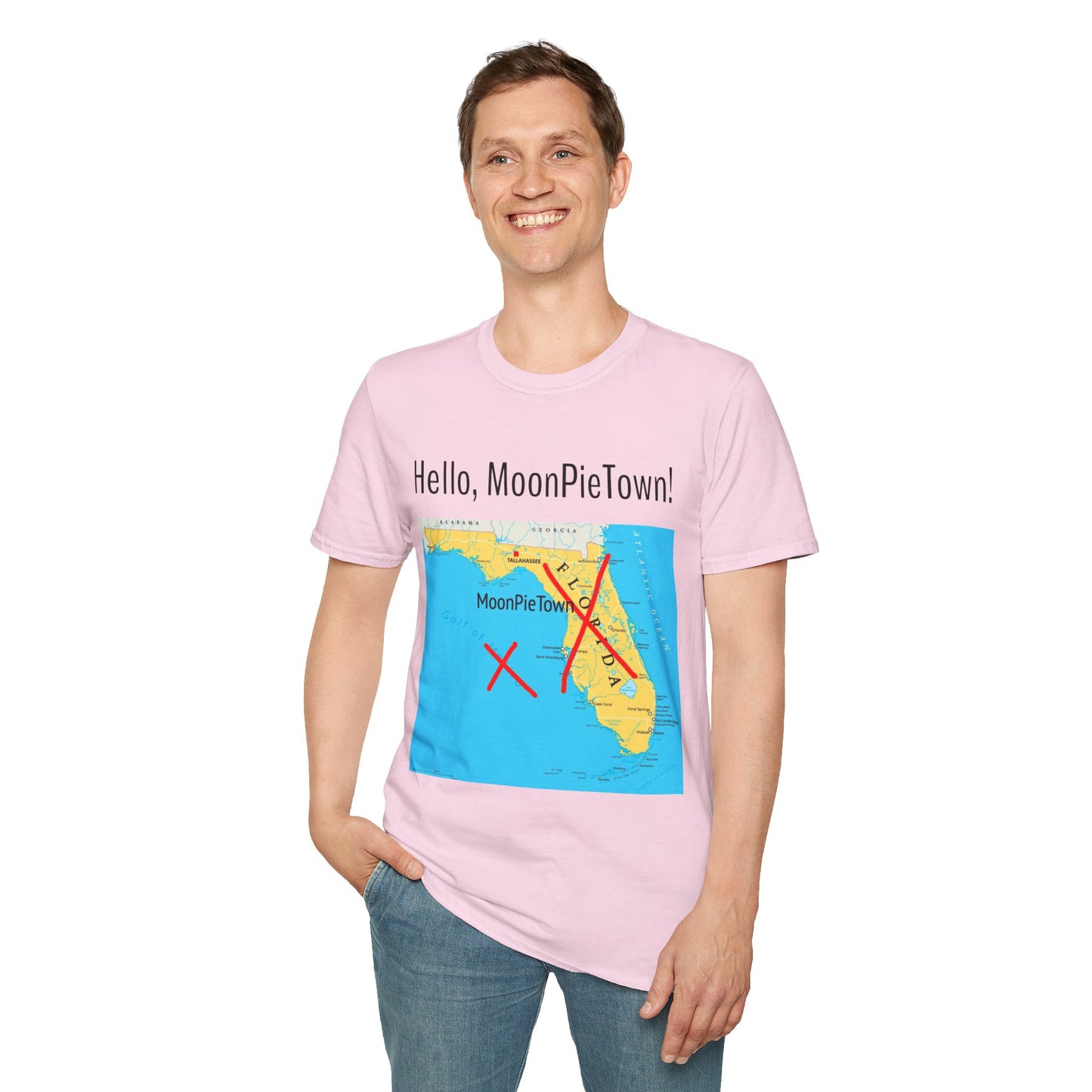 Hello MoonPieTown Unisex T-Shirt - Fun Florida Map Design