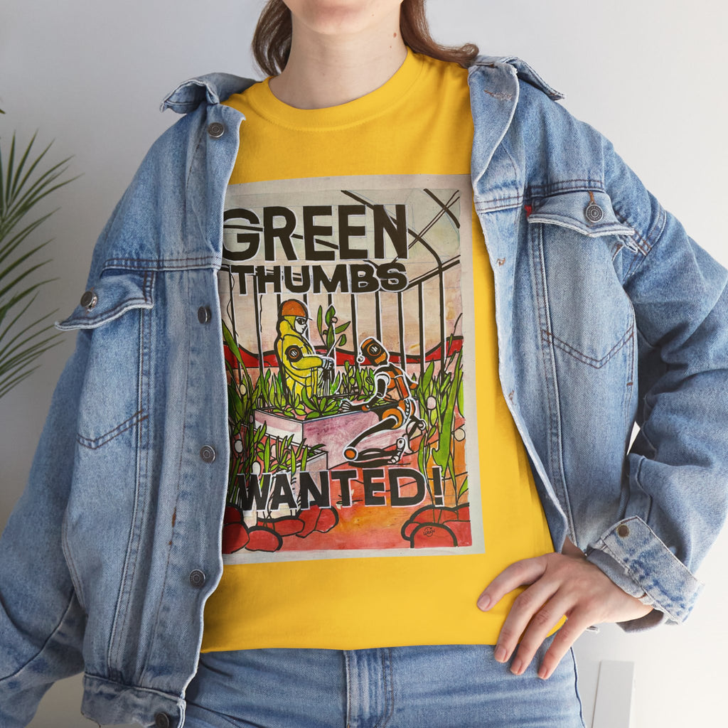 Martian Green Thumbs Unisex Heavy Cotton Tee