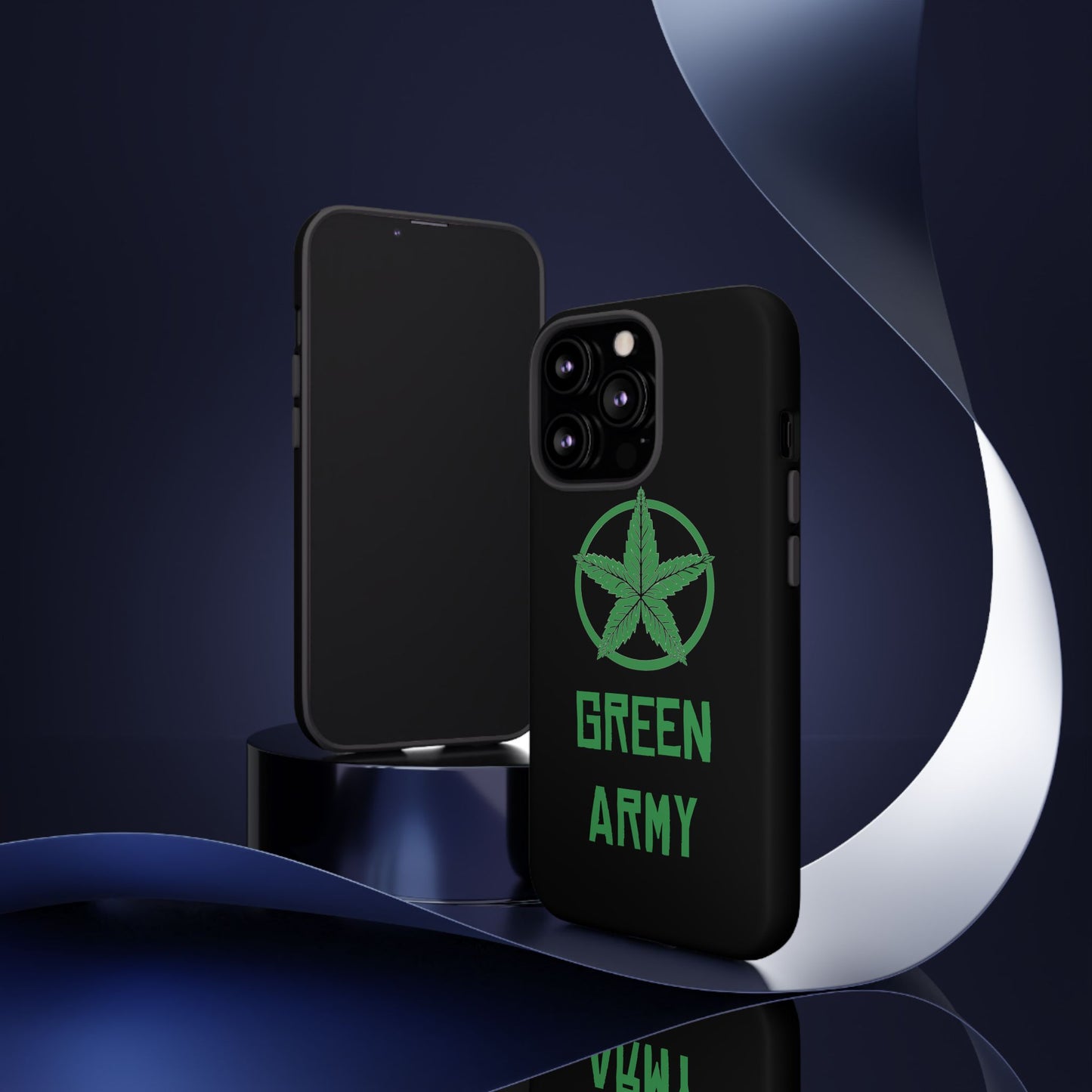 Black Full Green Army Star Leaf Tough Cases