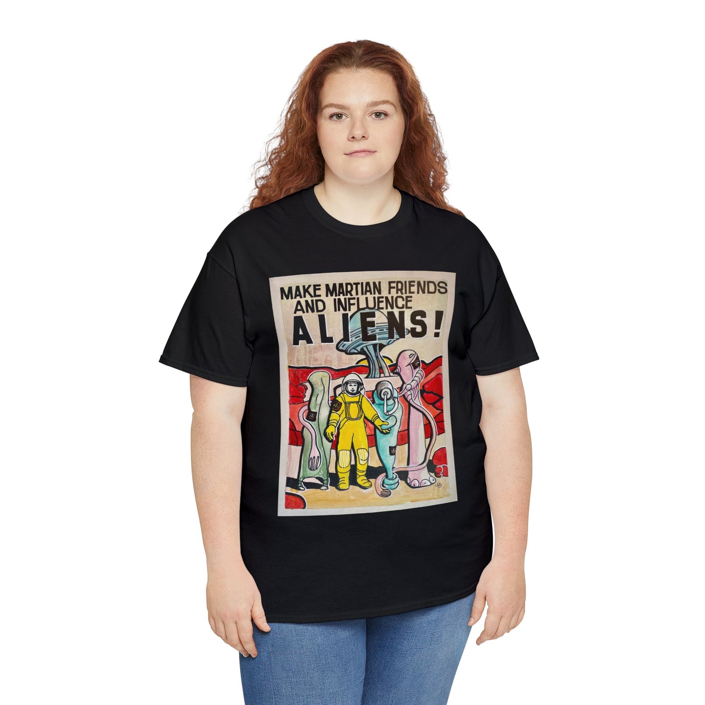 Mars Aliens Unisex Heavy Cotton Tee