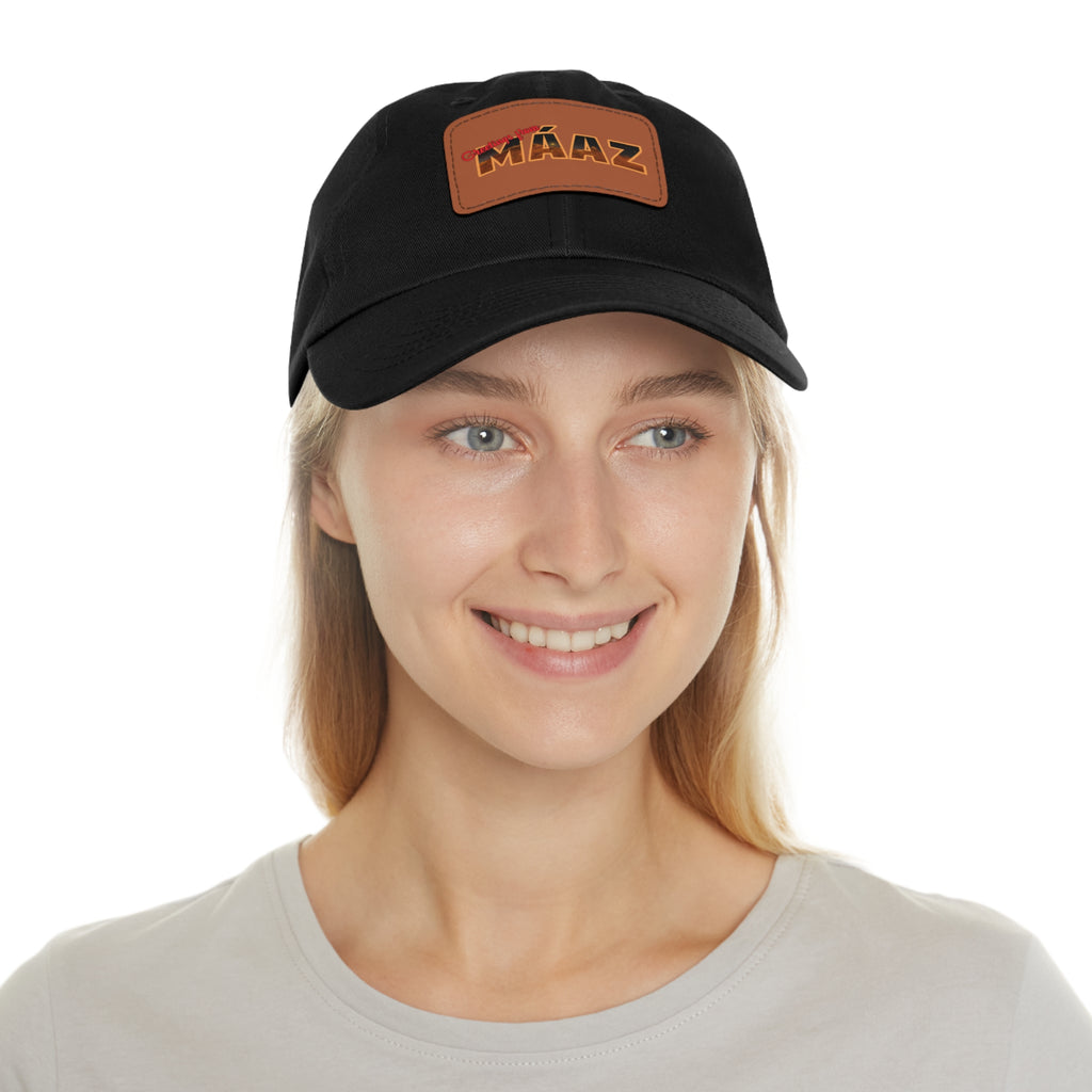 Greetings from Máaz Dad Hat with Leather Patch (Rectangle)