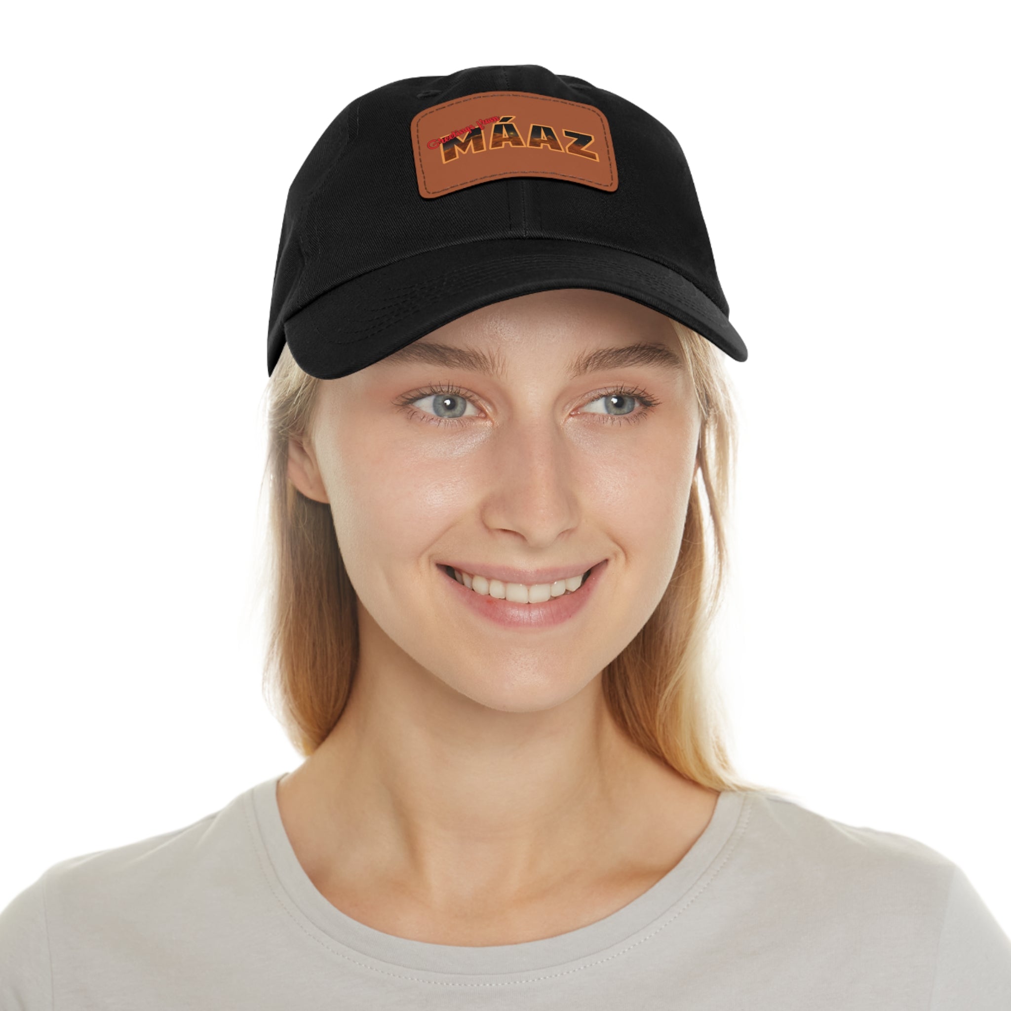 Greetings from Máaz Dad Hat with Leather Patch (Rectangle)