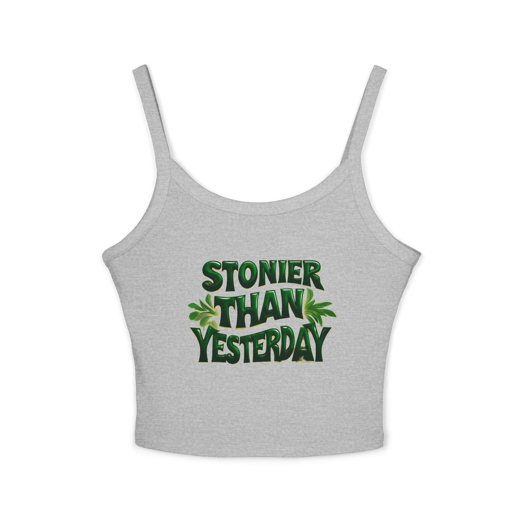 Stoner Vibe Spaghetti Strap Tank Top - Stonier Than Yesterday Design
