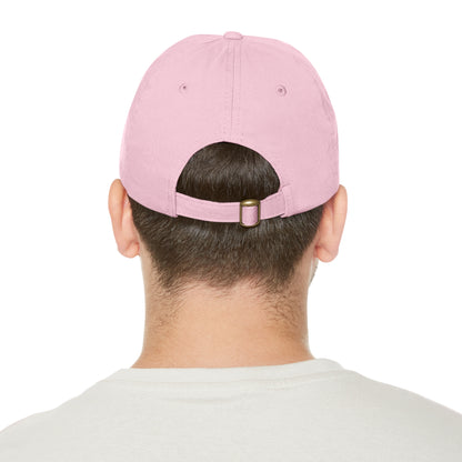 Green Army Dad Hat with Leather Patch (Round)