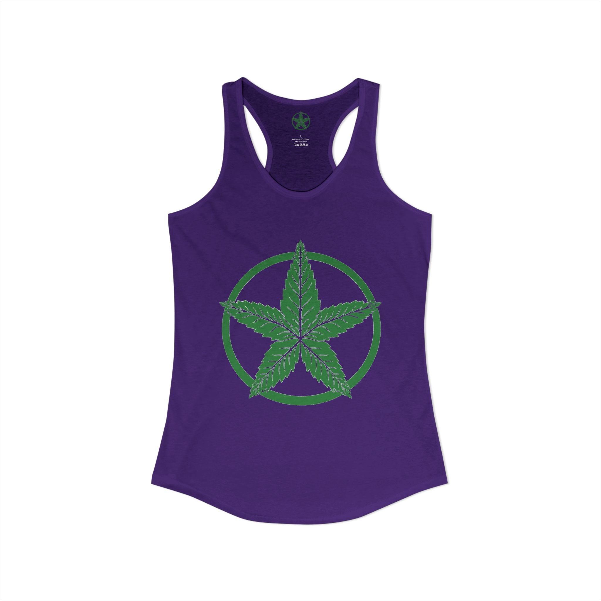 Green Army Star Leaf Women's Ideal Racerback Tank