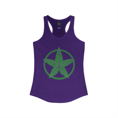 Green Army Star Leaf Women's Ideal Racerback Tank