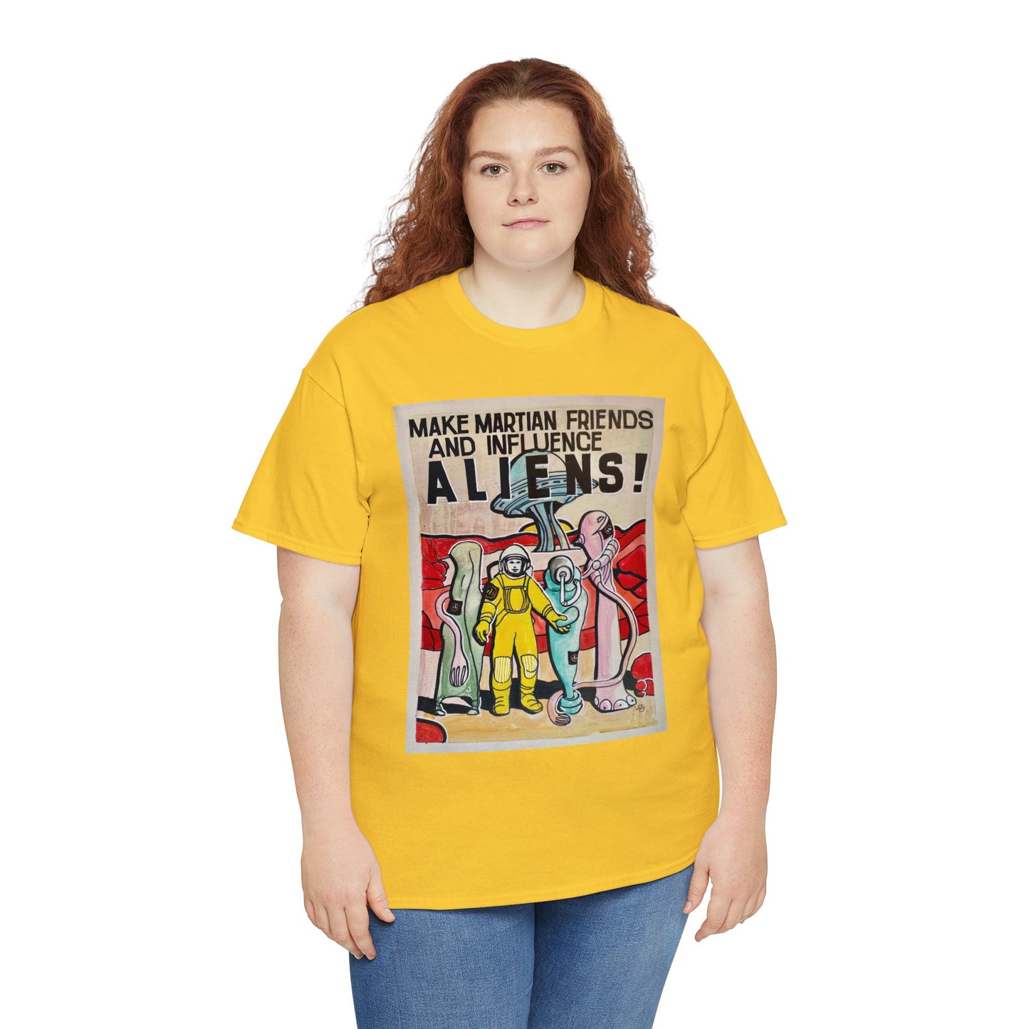 Mars Aliens Unisex Heavy Cotton Tee