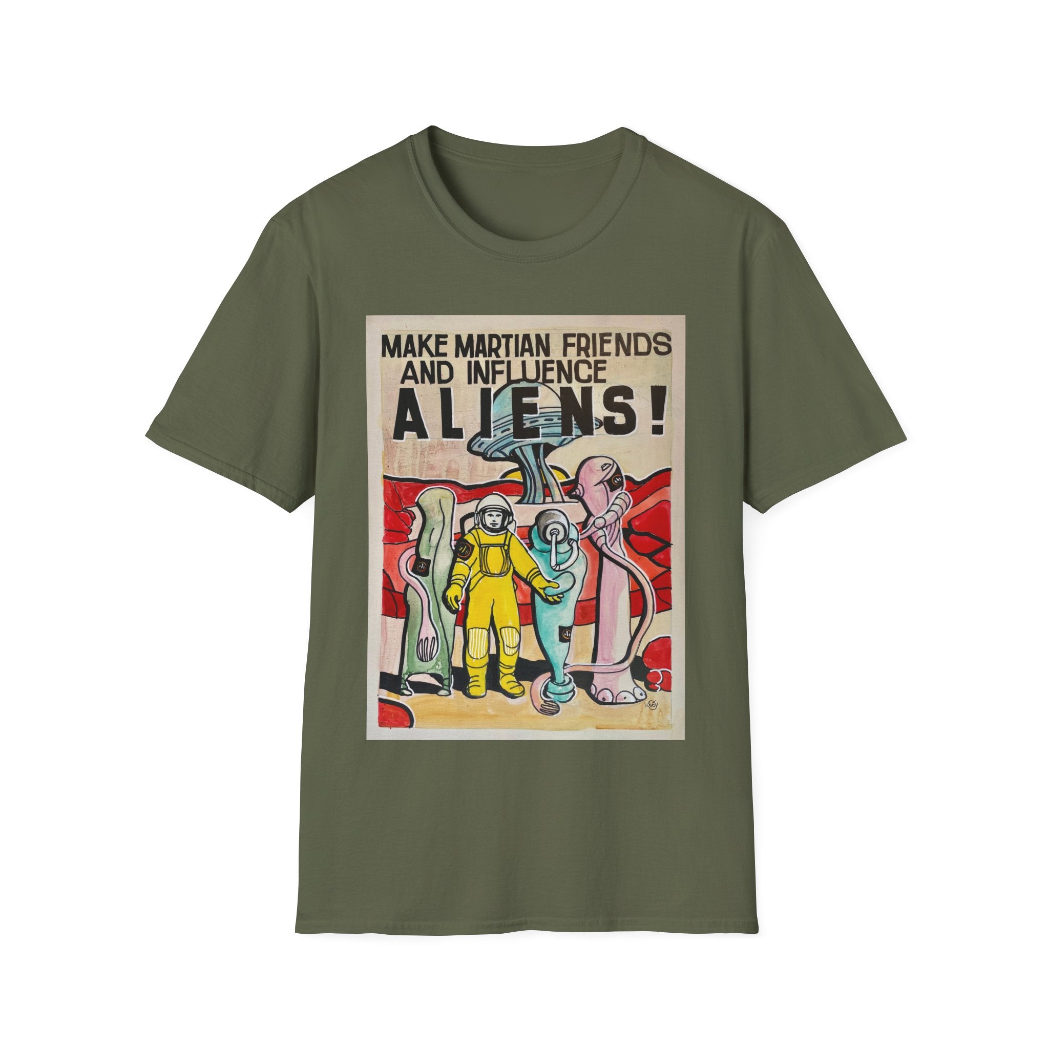 Mars Aliens Unisex Softstyle T-Shirt