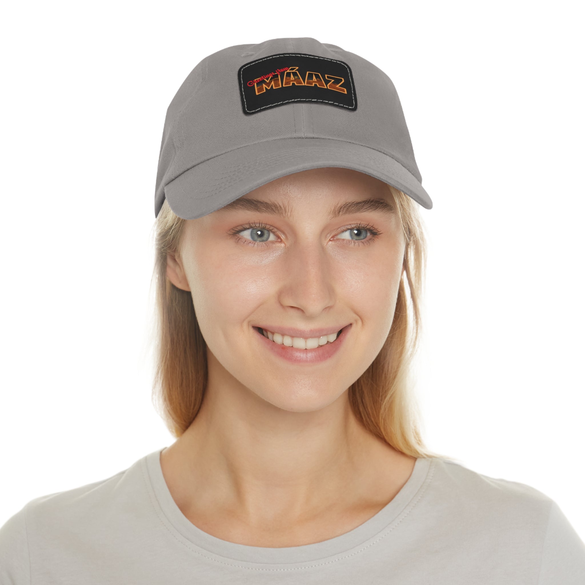 Greetings from Máaz Dad Hat with Leather Patch (Rectangle)