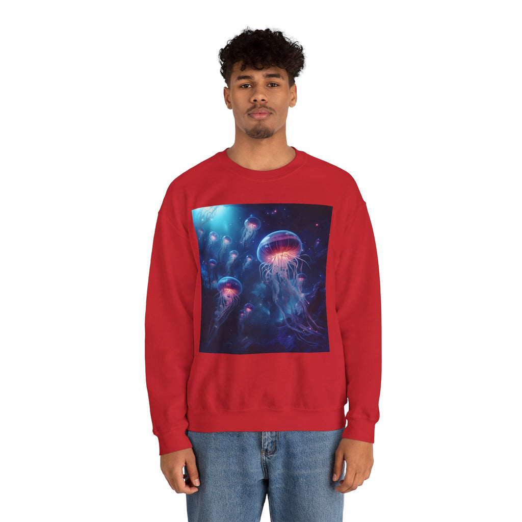 Jellyfish in Space Unisex Heavy Blend Crewneck Sweatshirt