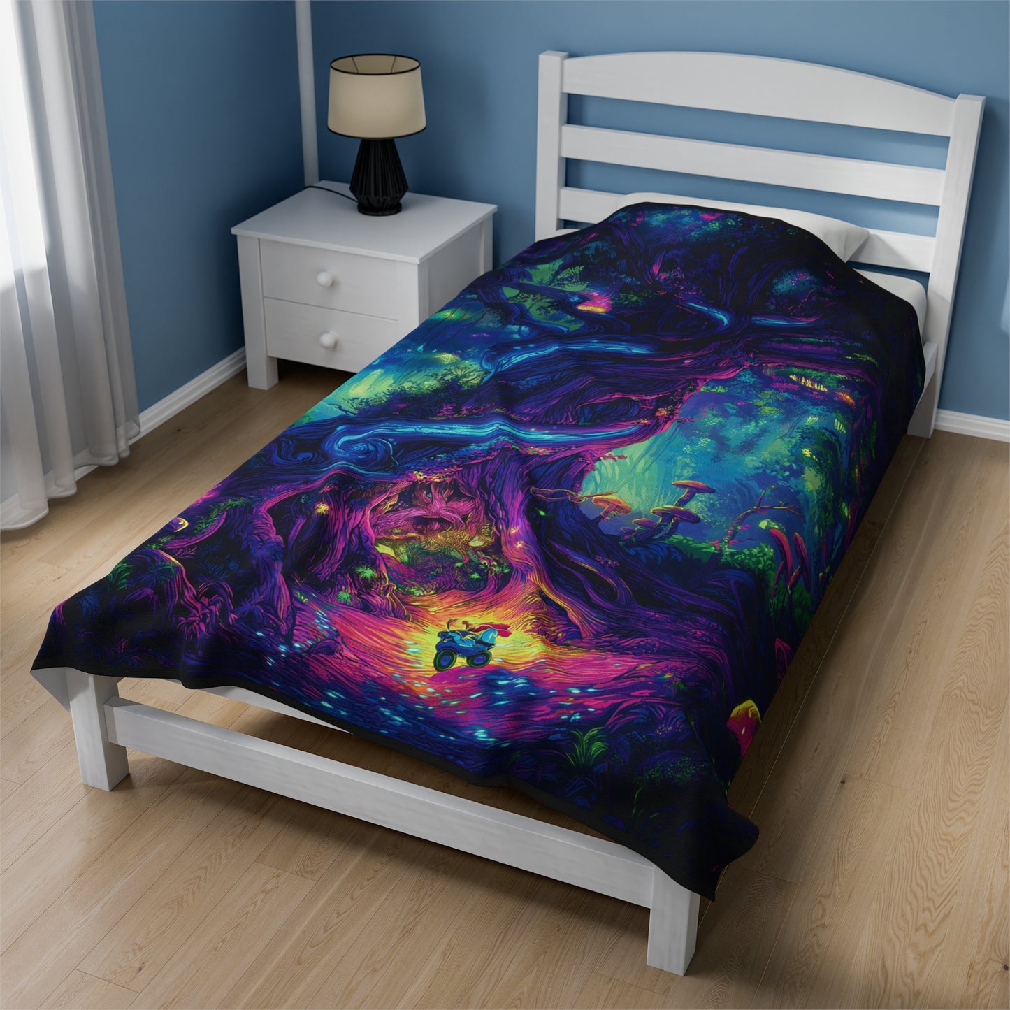 Psychedelic Trees Velveteen Plush Blanket