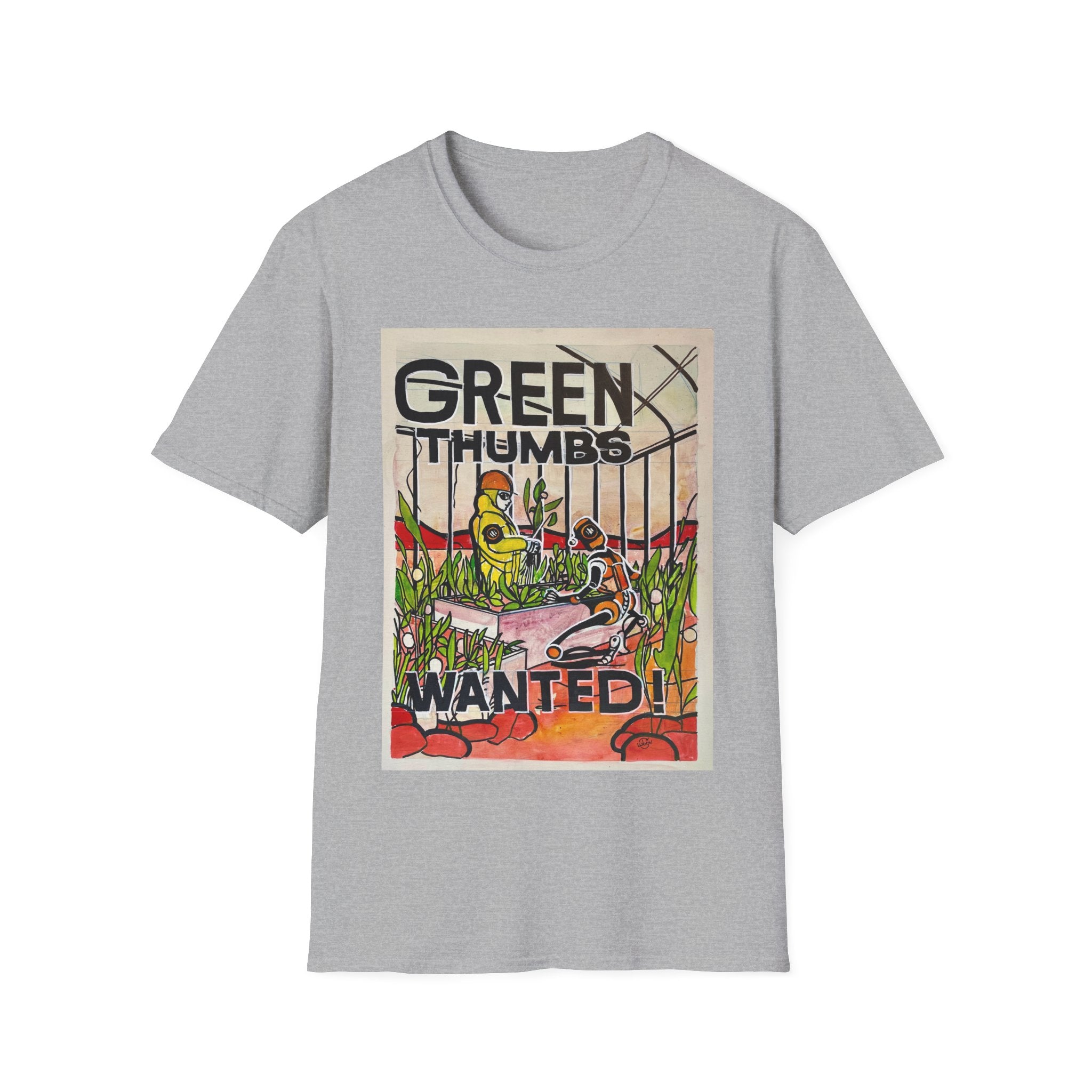 Martian Green Thumbs Unisex Softstyle T-Shirt
