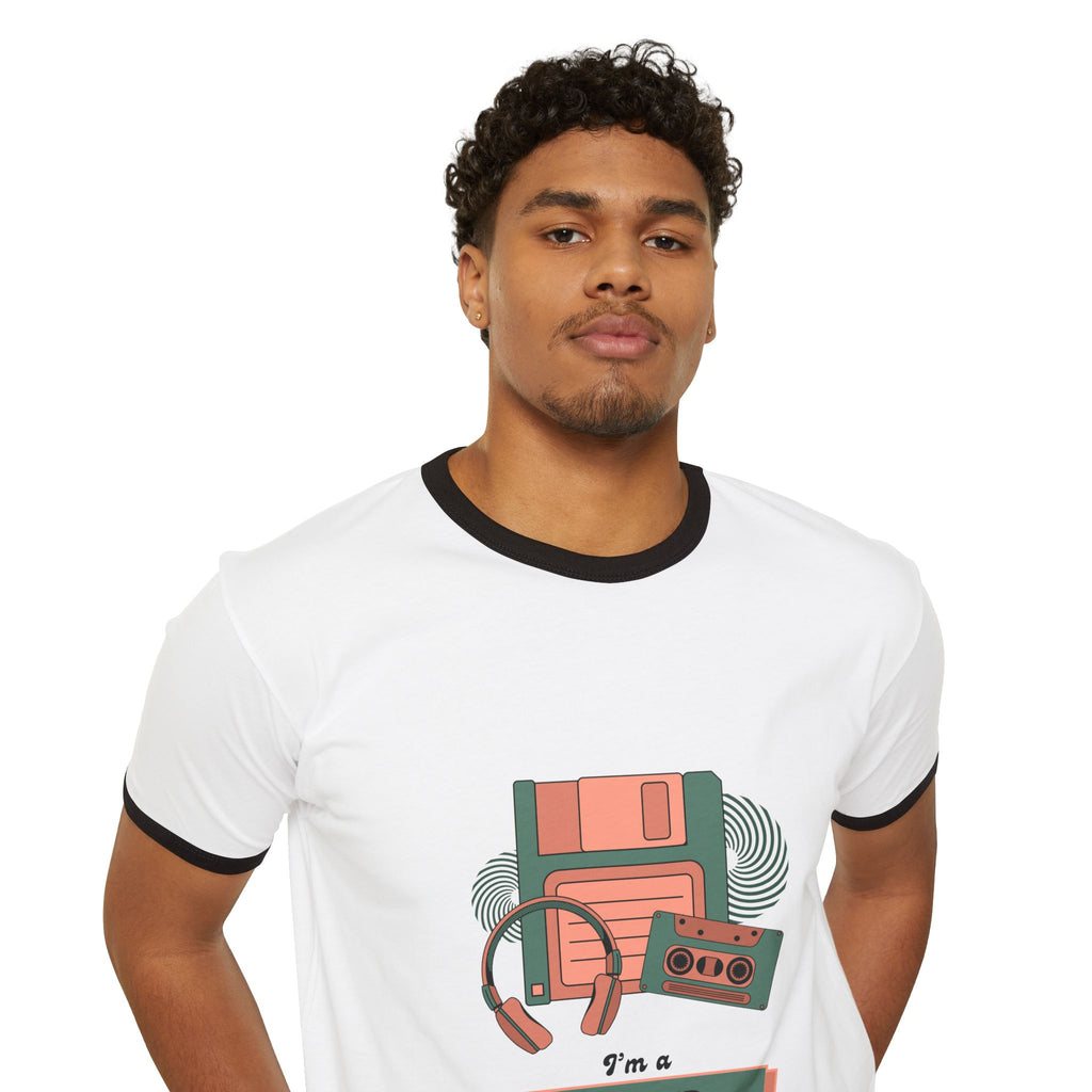 90's Kid Unisex Cotton Ringer T-Shirt - Retro Style Tee for Nostalgic Vibes