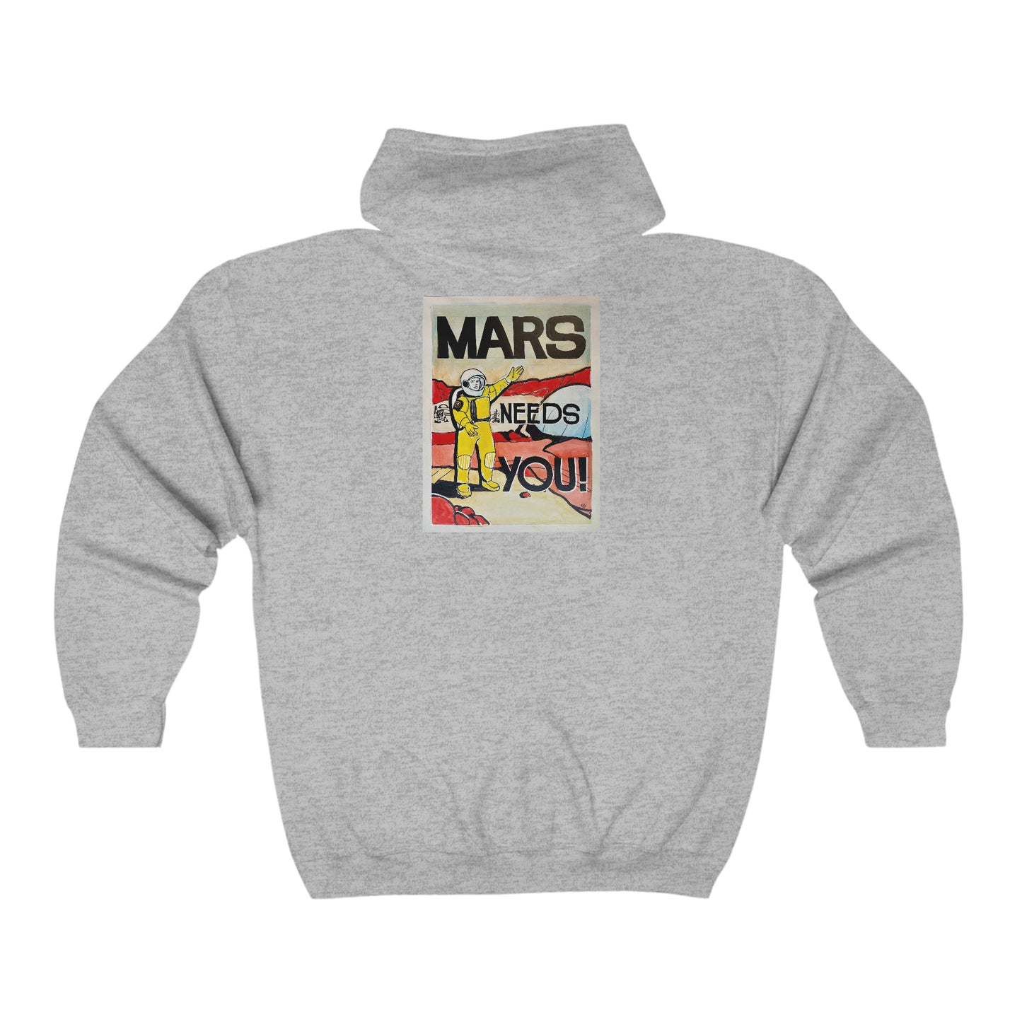 Mars Needs You Unisex Heavy Blend Full Zip Hooded Sweatshirt