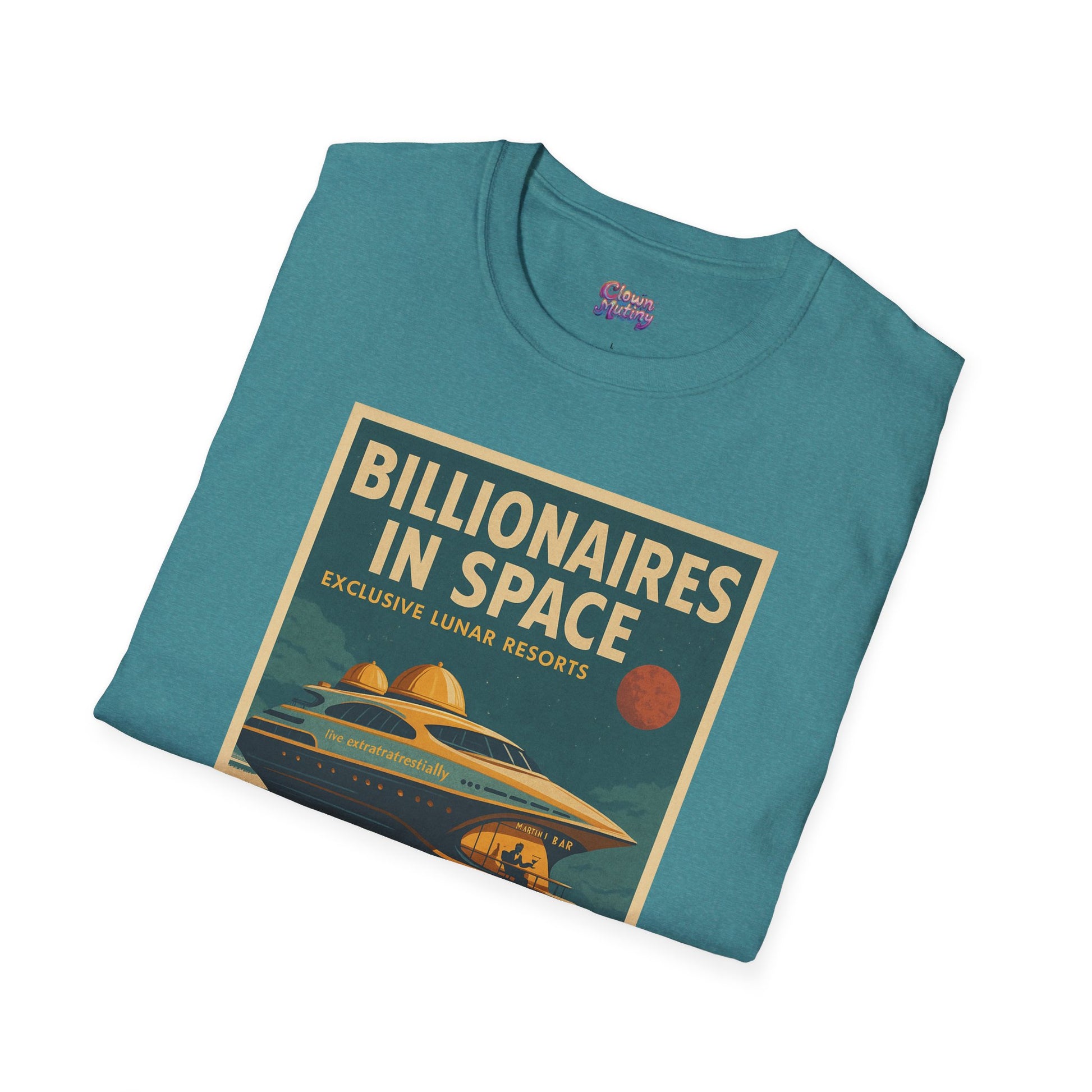 Vintage Billionaires in Space T-Shirt, Space Shirt, Retro NASA Style, Science Fiction Apparel, Lunar Resort Gift