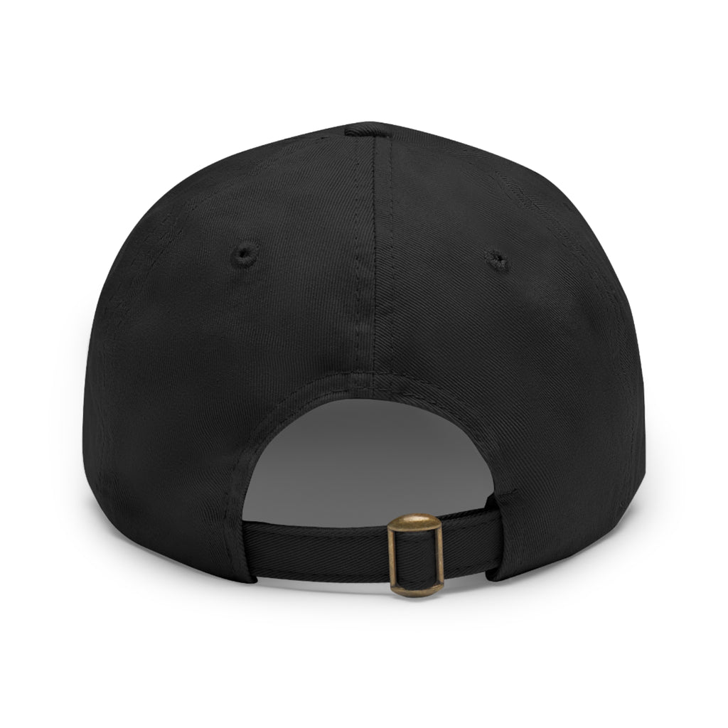 Green Army Dad Hat with Leather Patch (Round)