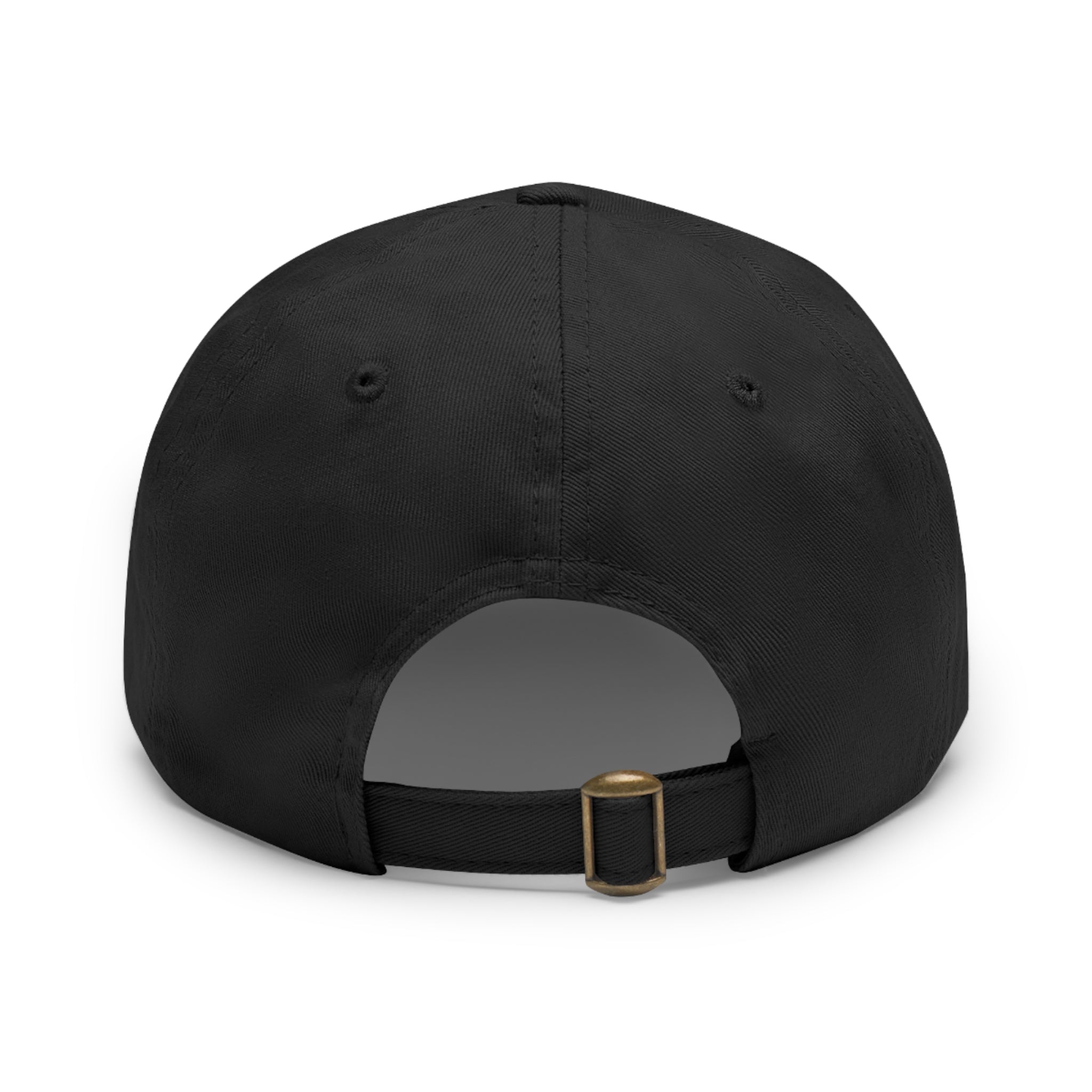 Green Army Dad Hat with Leather Patch (Round)