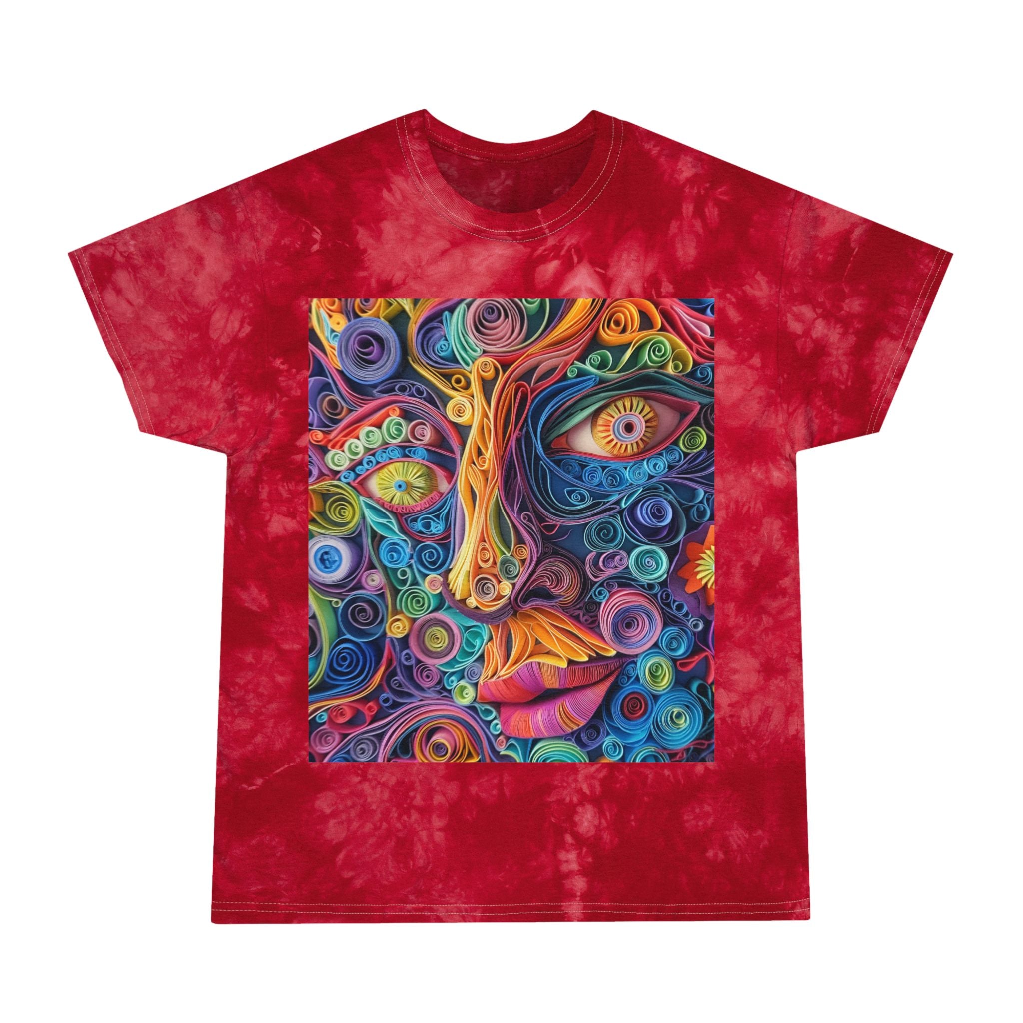 Paper Face Tie-Dye Tee, Crystal