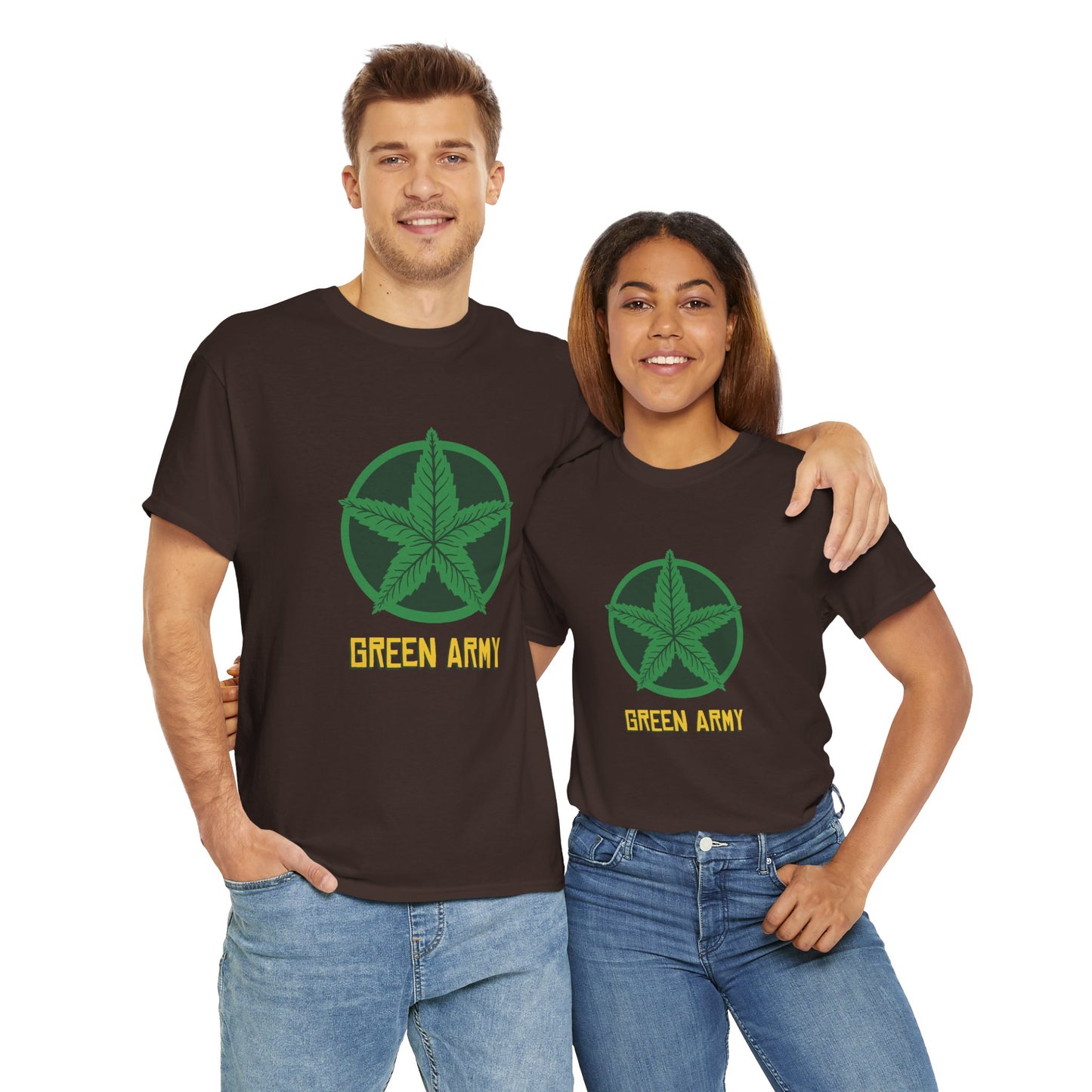 Green Army Star Logo Unisex Heavy Cotton Tee