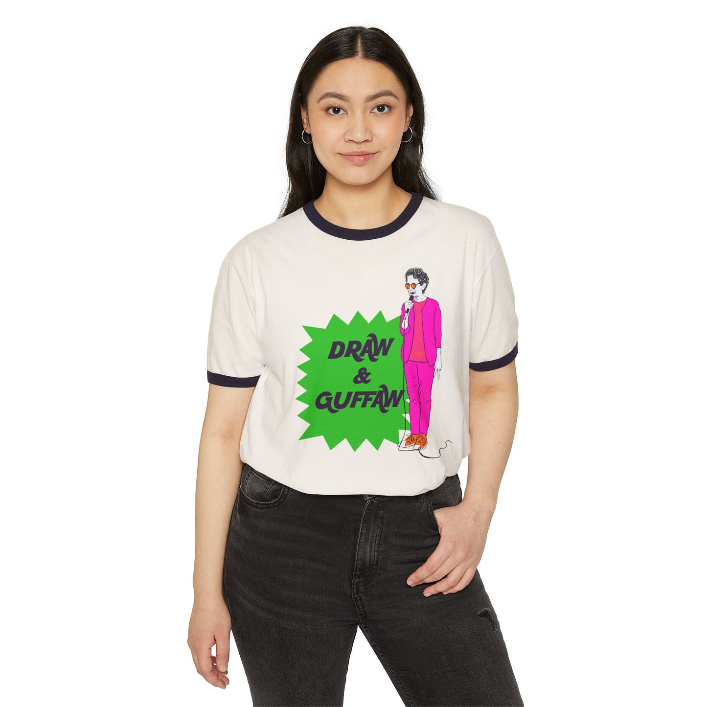 Draw and Guffaw Unisex Cotton Ringer T-Shirt