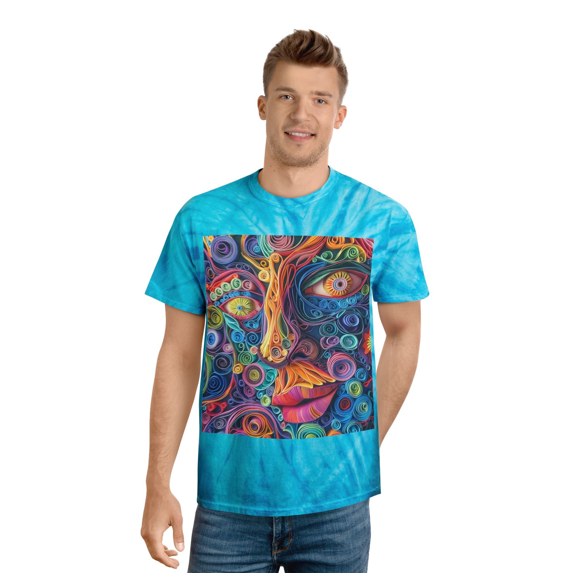 Paper Face Tie-Dye Tee, Cyclone