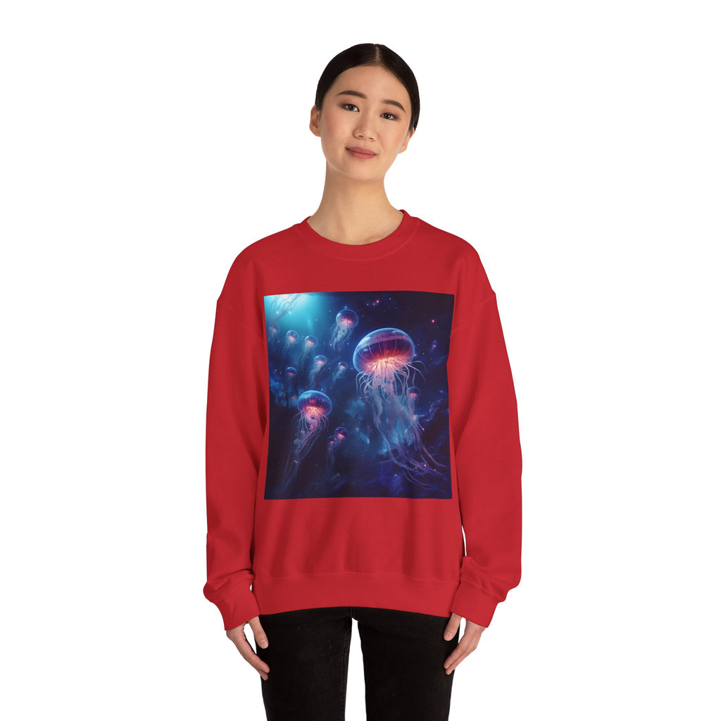 Jellyfish in Space Unisex Heavy Blend Crewneck Sweatshirt