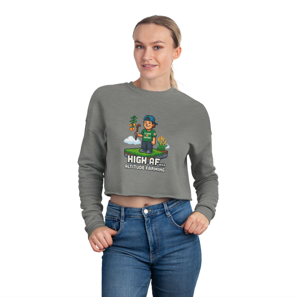 High AF Altitude Farming Women's Cropped Sweatshirt - Trendy Casual Wear for Eco-Conscious Lifestyle