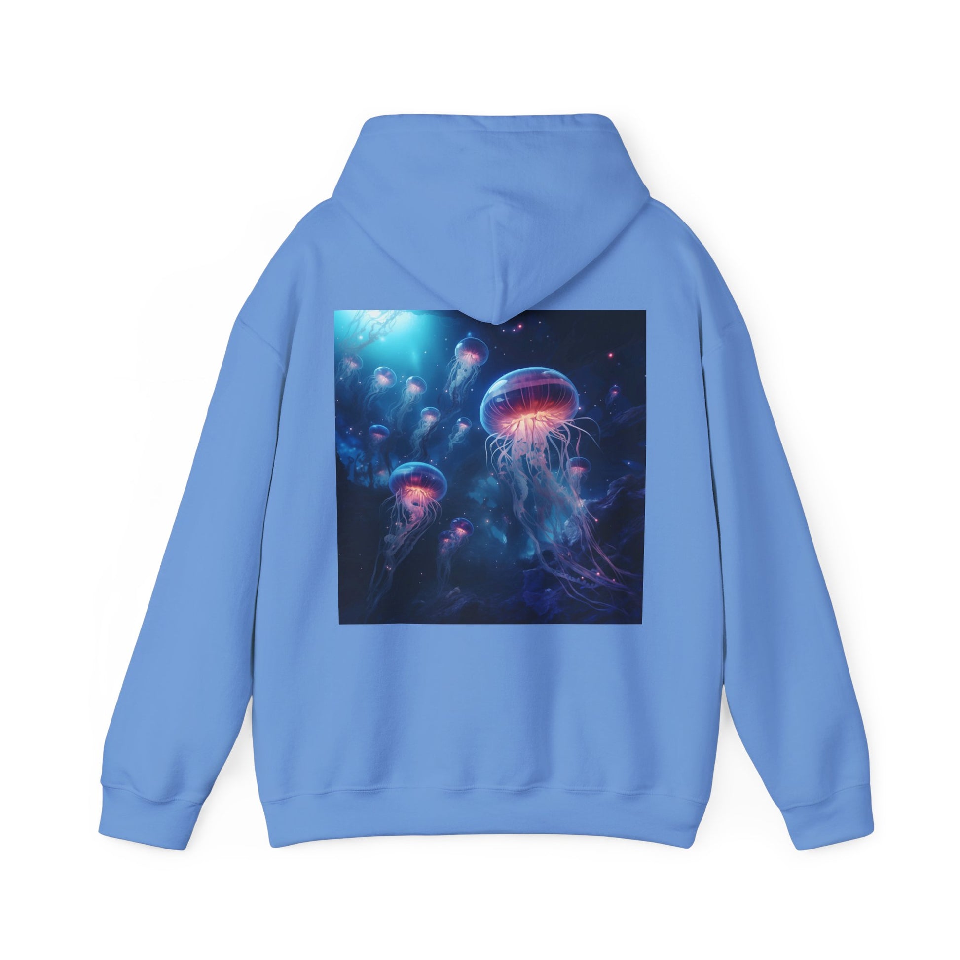 Jellyfish in Space Back Unisex Heavy Blend Hooded Sweatshirt